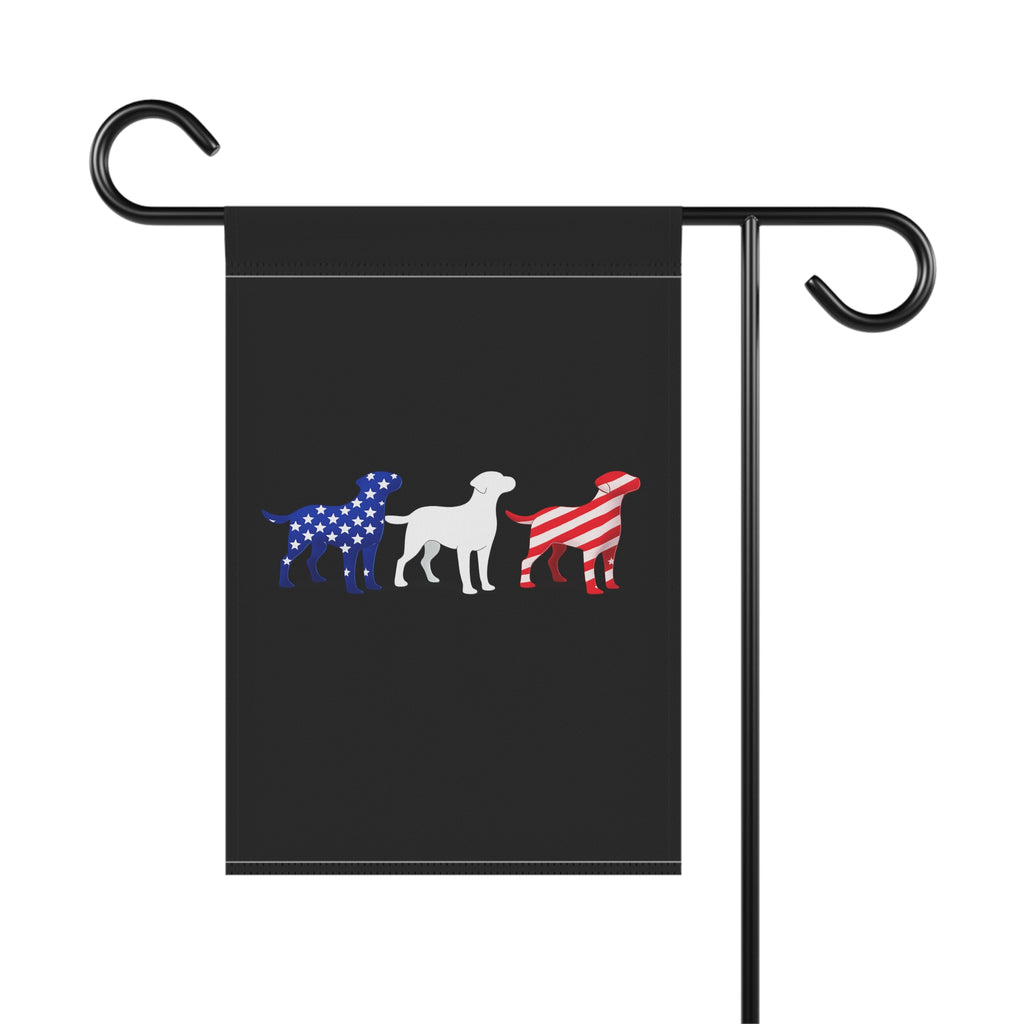 Patriotic Labrador Trio Garden Flag | House Banner