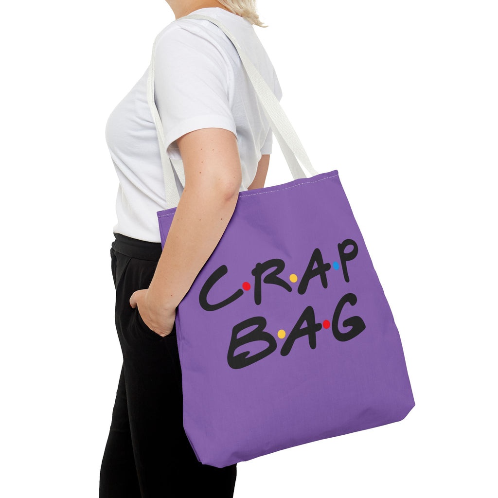 Friends Crap Bag Tote Bag | Purple All-Over Print Tote