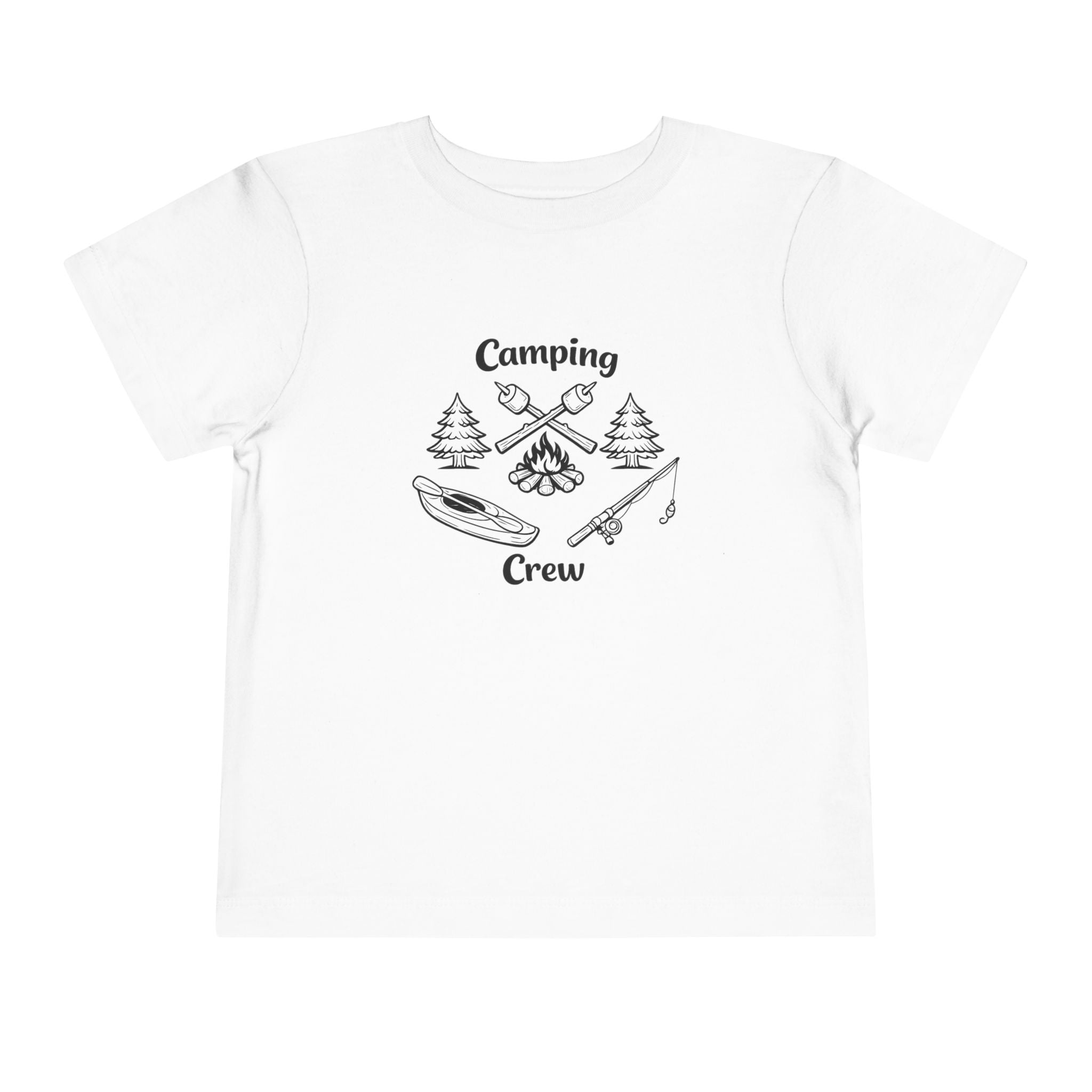 Camping Crew Toddler Tee | Kids Outdoor Camping Shirt, Kayak Fishing Bonfire Design