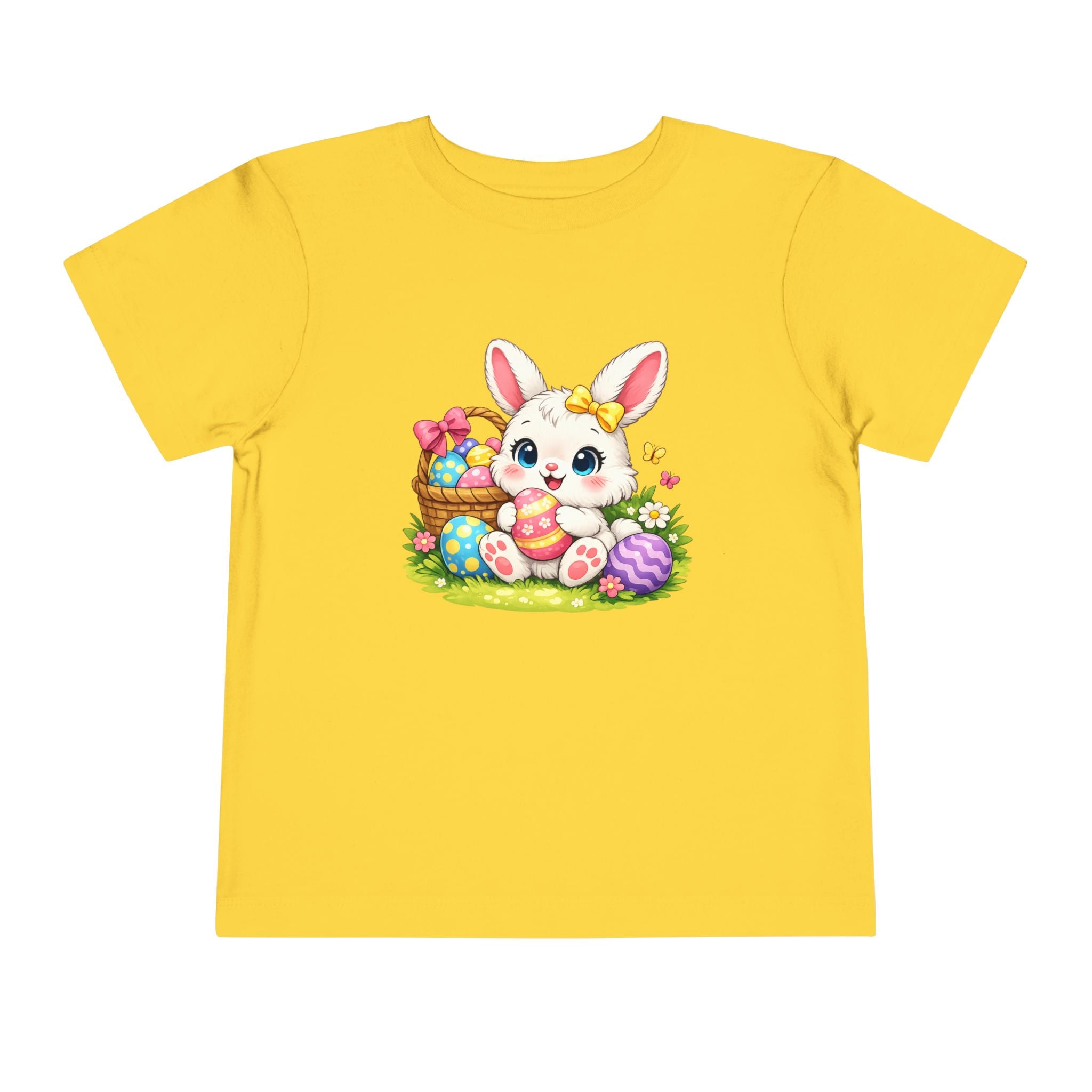 Easter Bunny Toddler Tee — Cute Baby Bunny with Easter Eggs