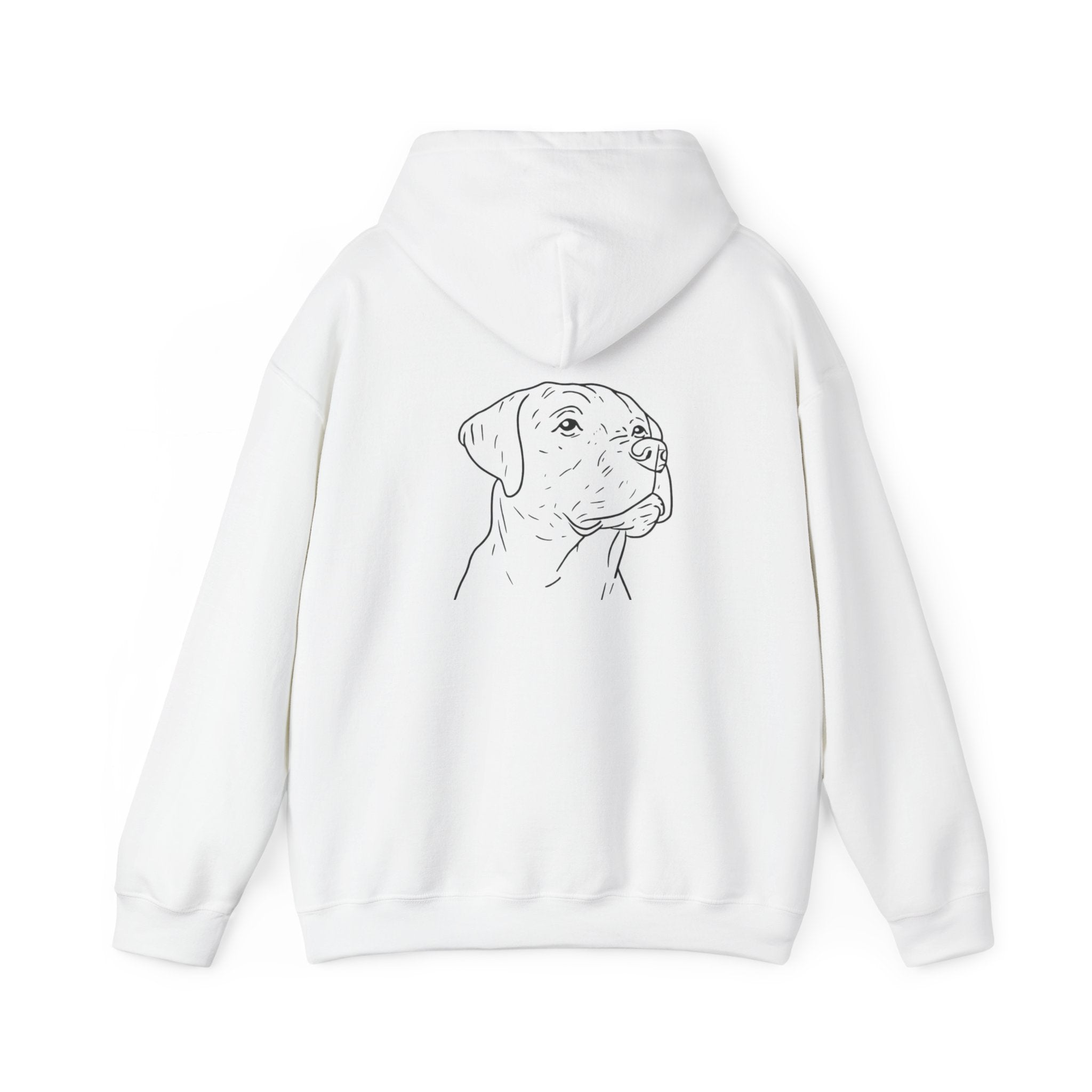 Labrador Retriever Line Art Hoodie | Minimal Dog Portrait, Small Chest Logo