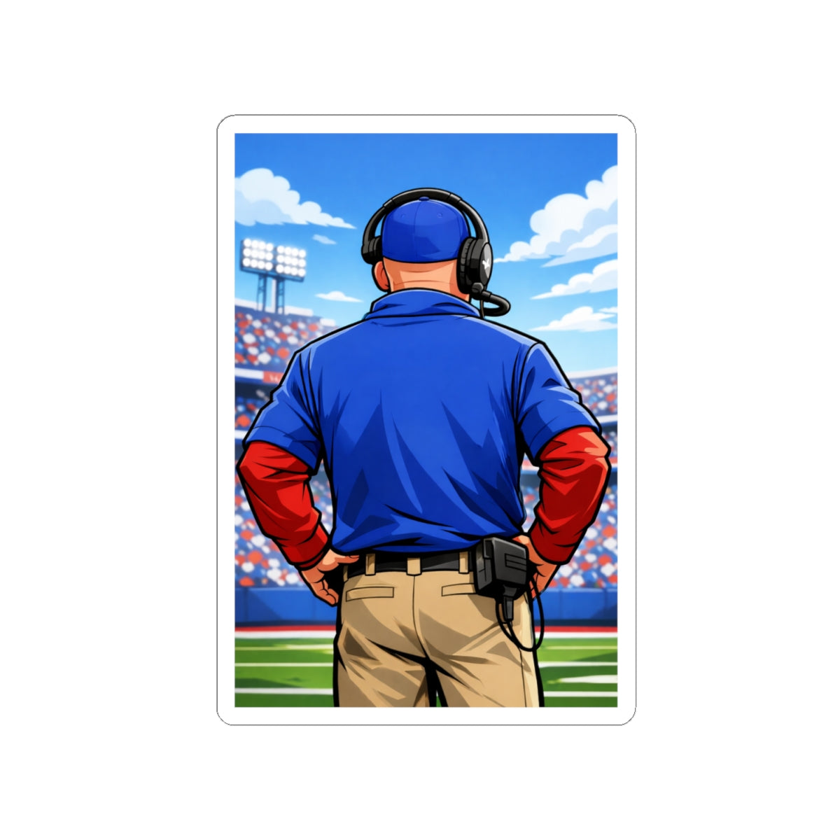 Buffalo Football Coach Illustration Stickers | Kiss-Cut Coach Sticker