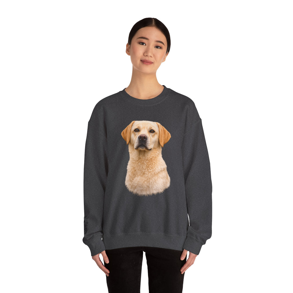 Yellow Labrador Retriever Portrait Sweatshirt | Dog Face Crewneck
