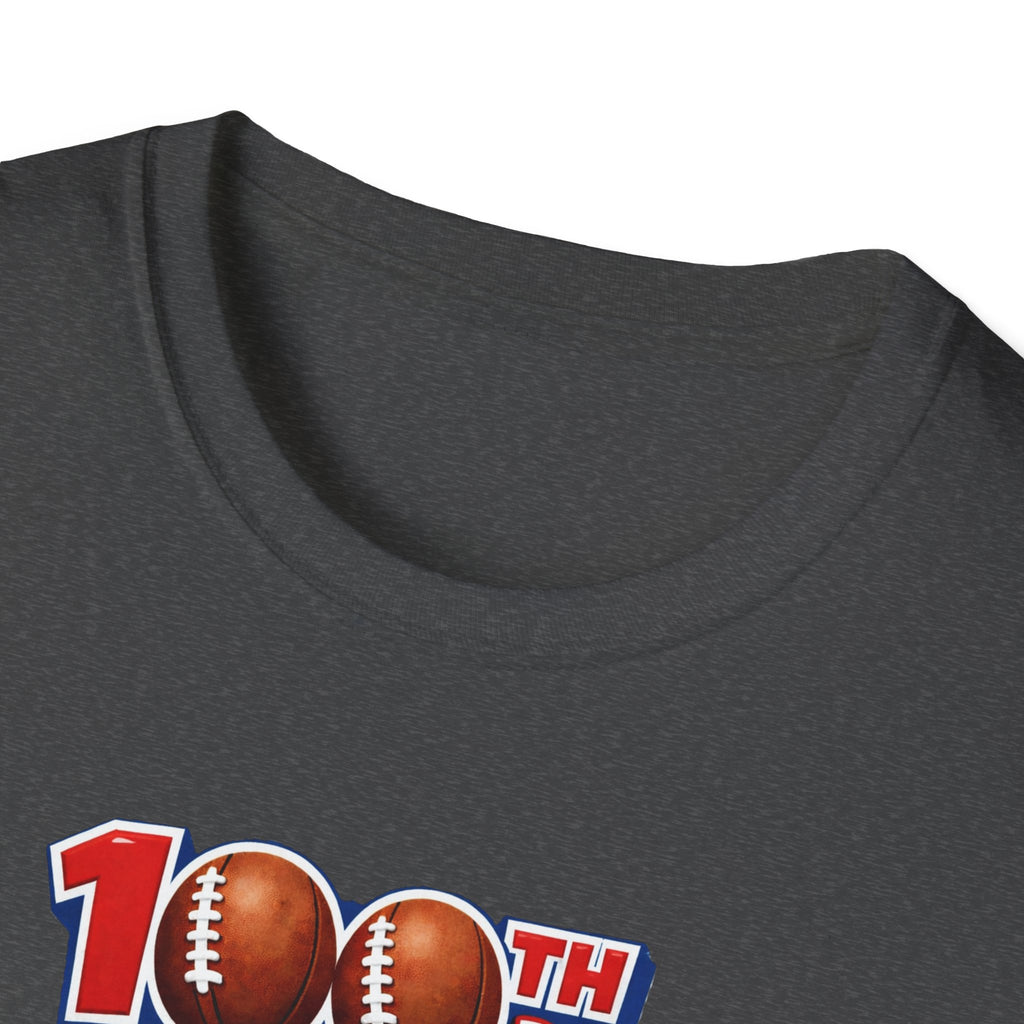 Buffalo 100th Day of School Football Mascot T-Shirt | School Celebration Tee