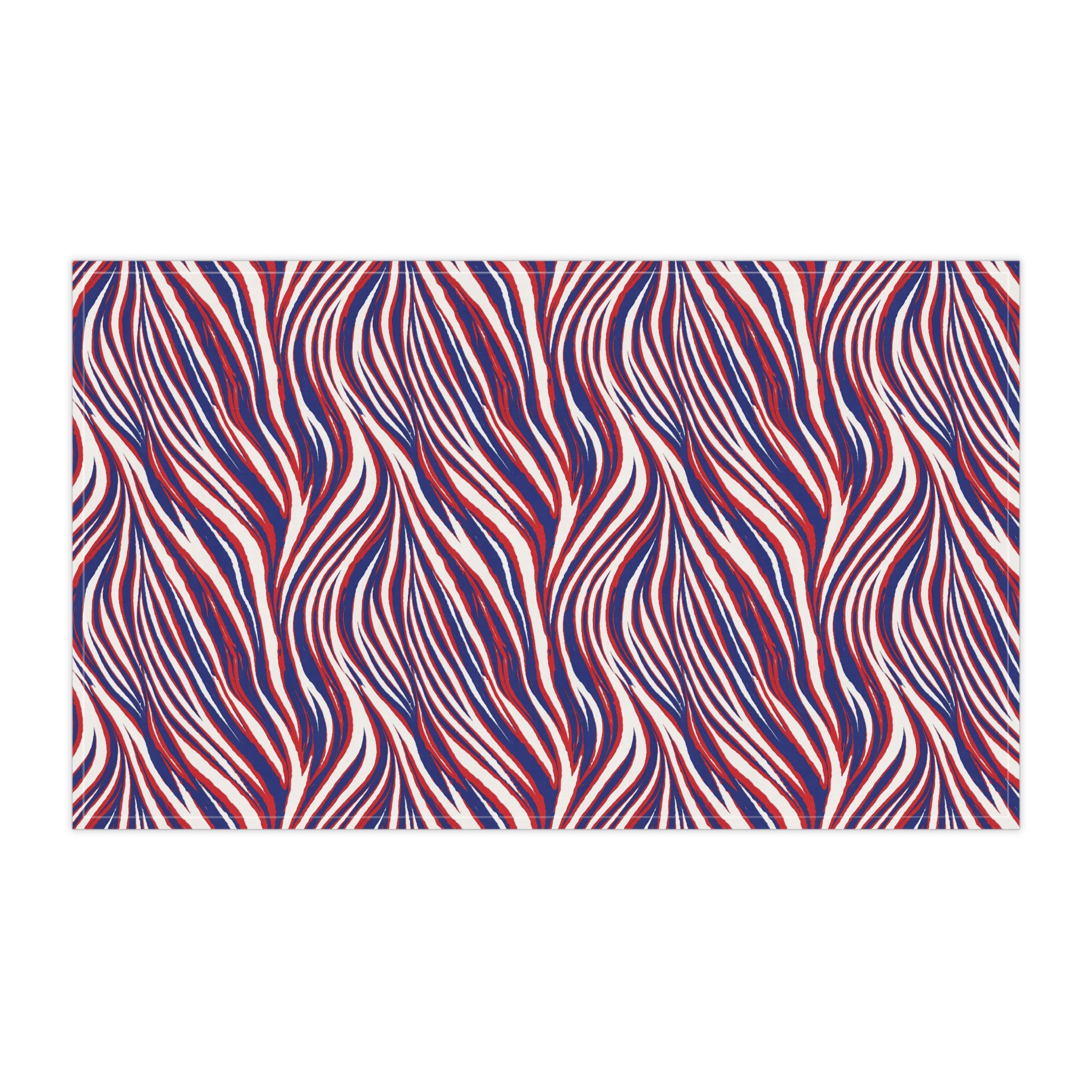Buffalo Red White Blue Pattern Tea Towel | Striped Kitchen Towel