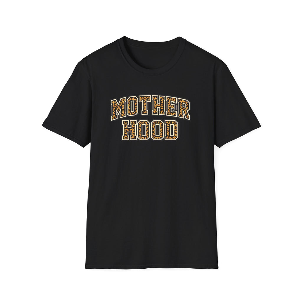 Motherhood T-Shirt — Leopard Print Varsity Style Mom Tee