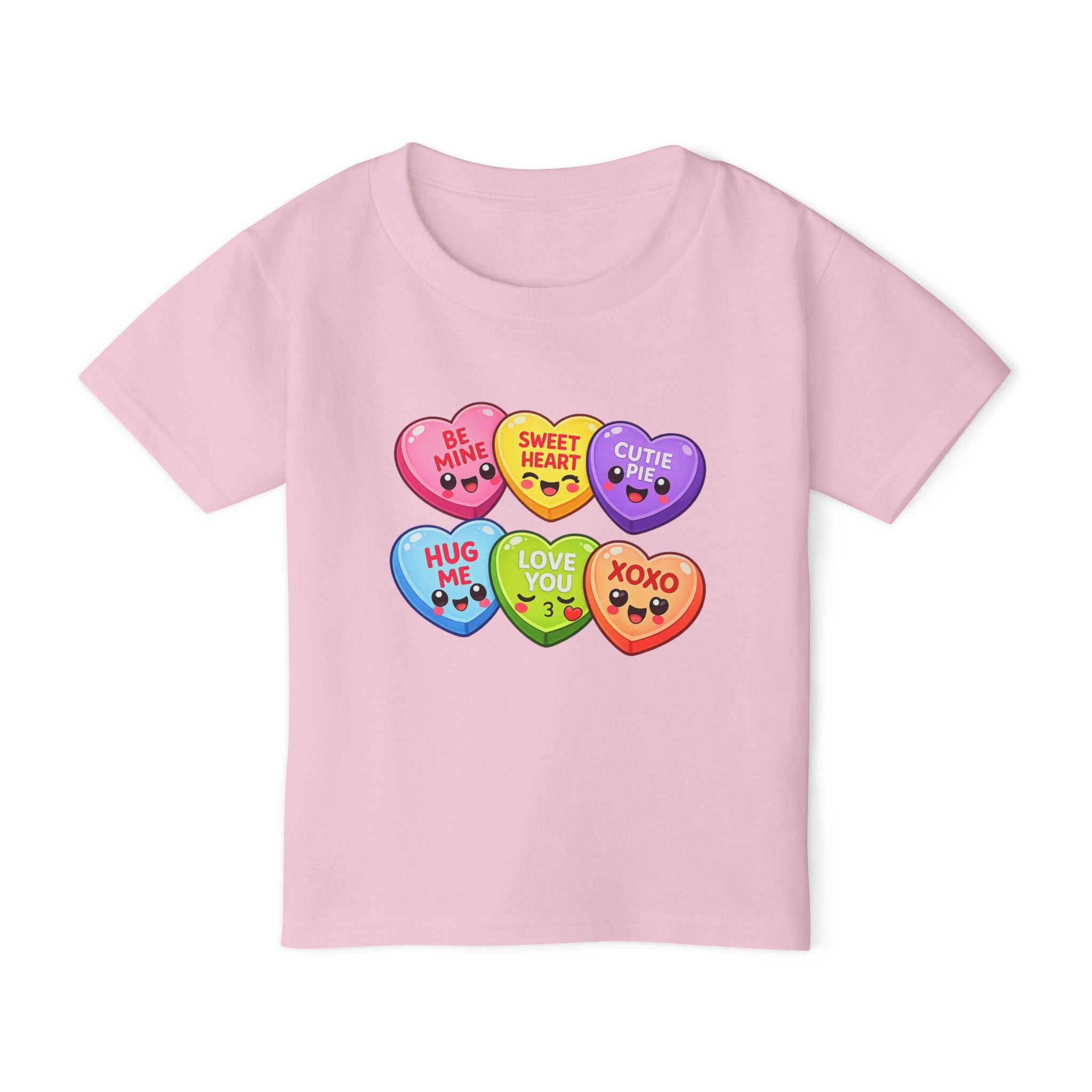 Candy Heart Characters Toddler T-shirt | Valentine Conversation Hearts Design