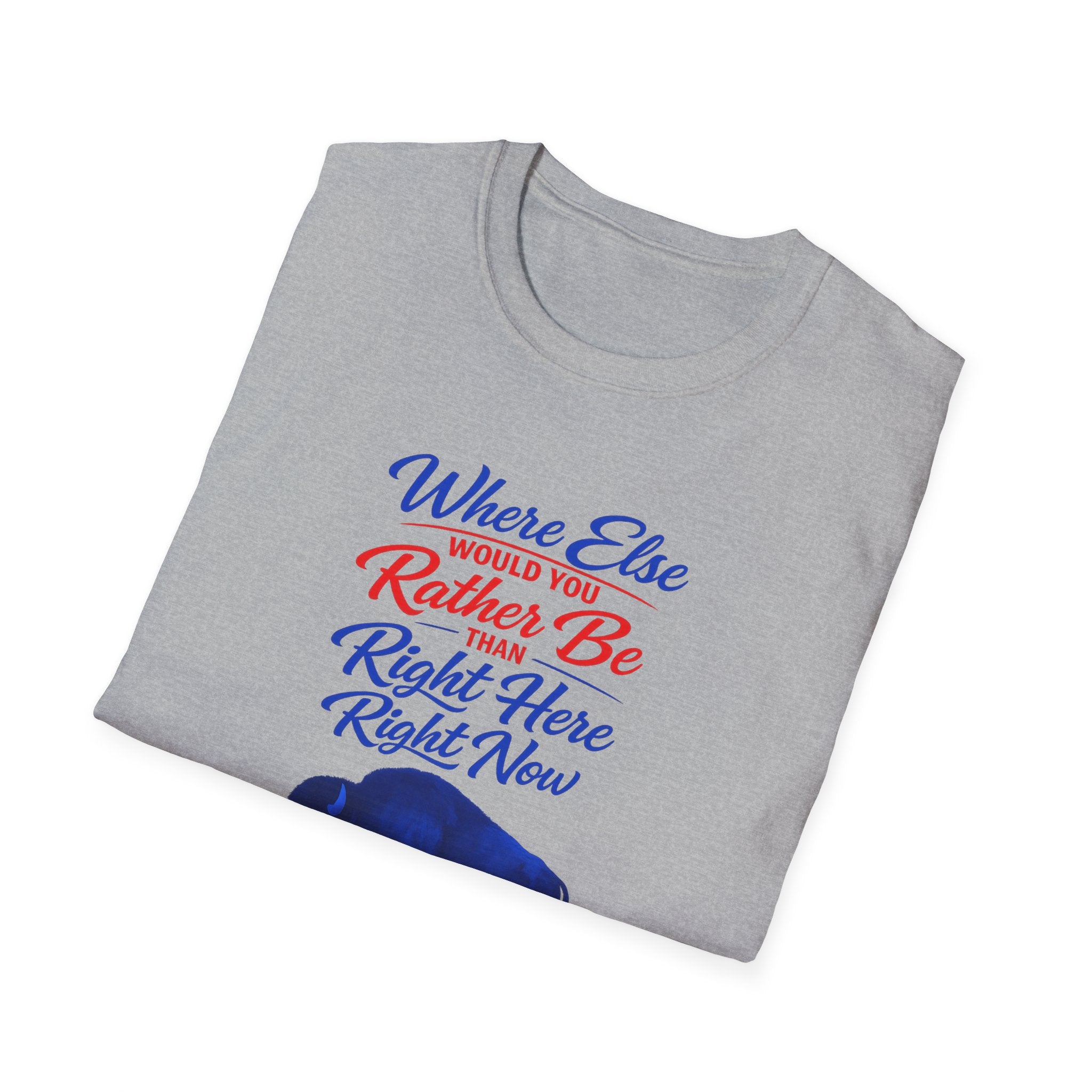 Where Else Would You Rather Be Right Here Right Now Buffalo T-Shirt | Buffalo Silhouette Tee