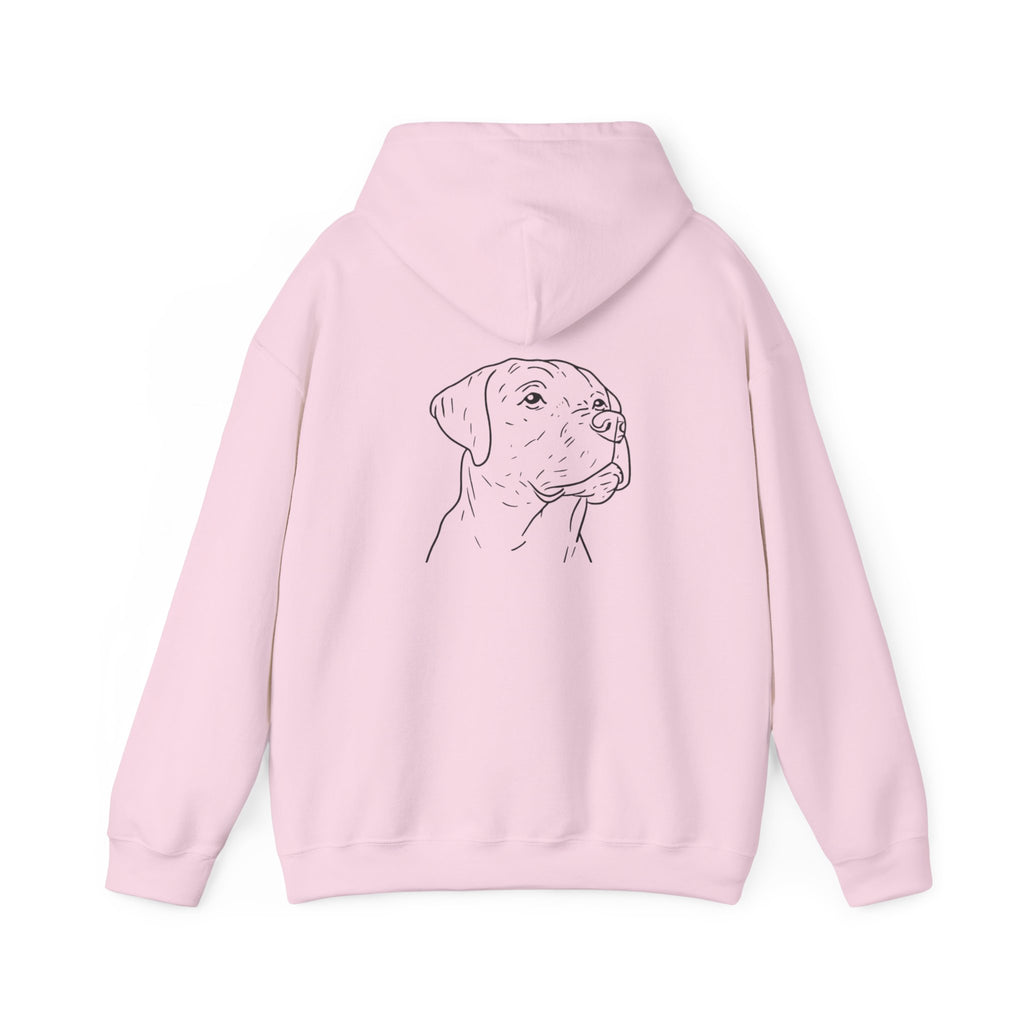 Labrador Retriever Line Art Hoodie | Minimal Dog Portrait, Small Chest Logo
