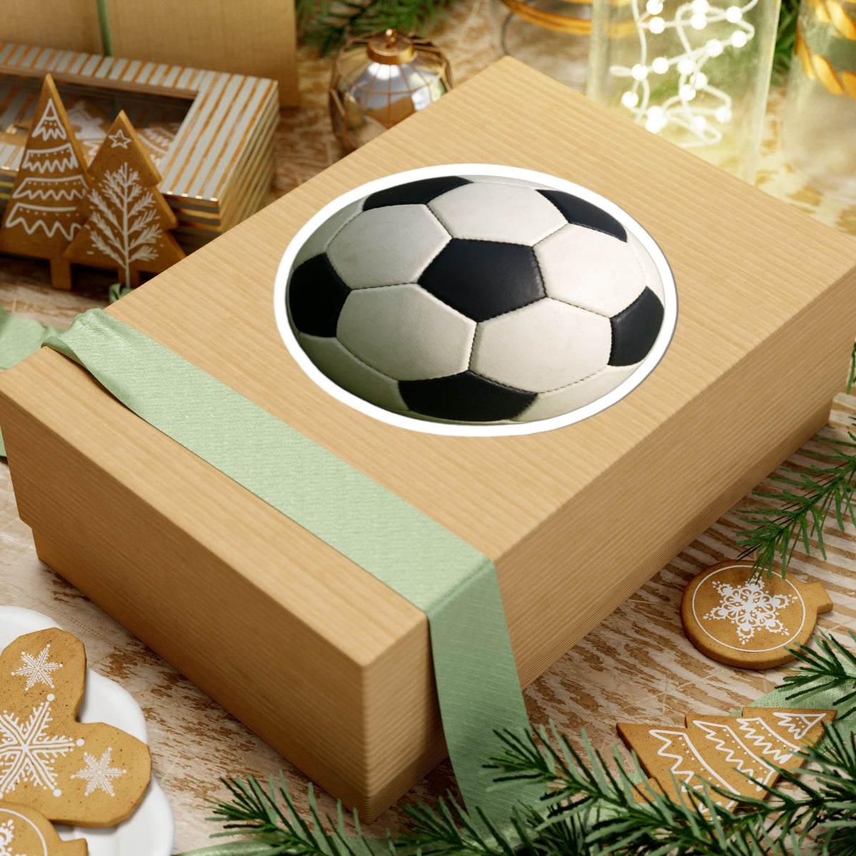 Soccer Ball Sticker | Kiss-Cut Vinyl Soccer Decal, Sports Laptop Sticker