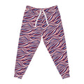 Buffalo Red White Blue Wavy Stripe Joggers | All-Over Print Athletic Joggers
