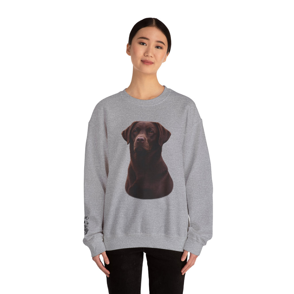 Chocolate Labrador Portrait Sweatshirt | Dog Face Crewneck