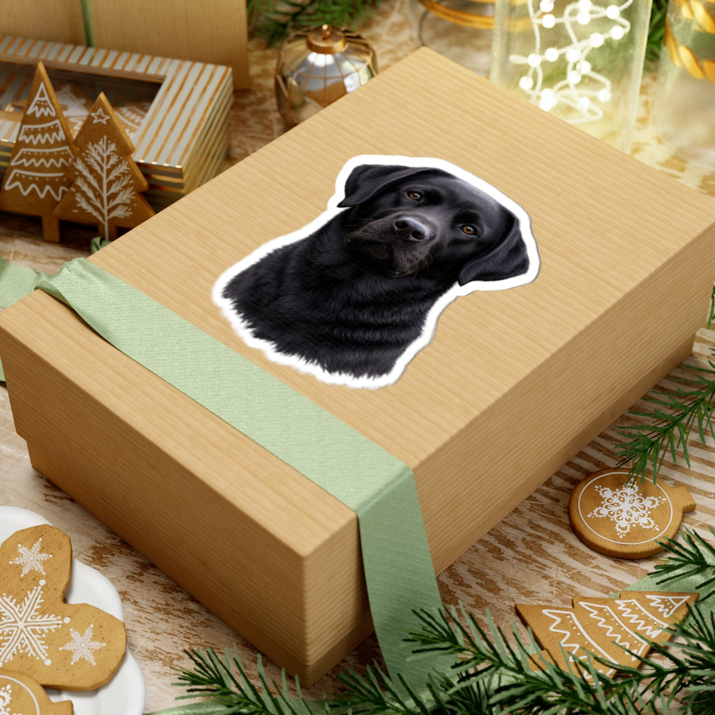 Black Labrador Retriever Portrait Sticker | Kiss-Cut Dog Sticker