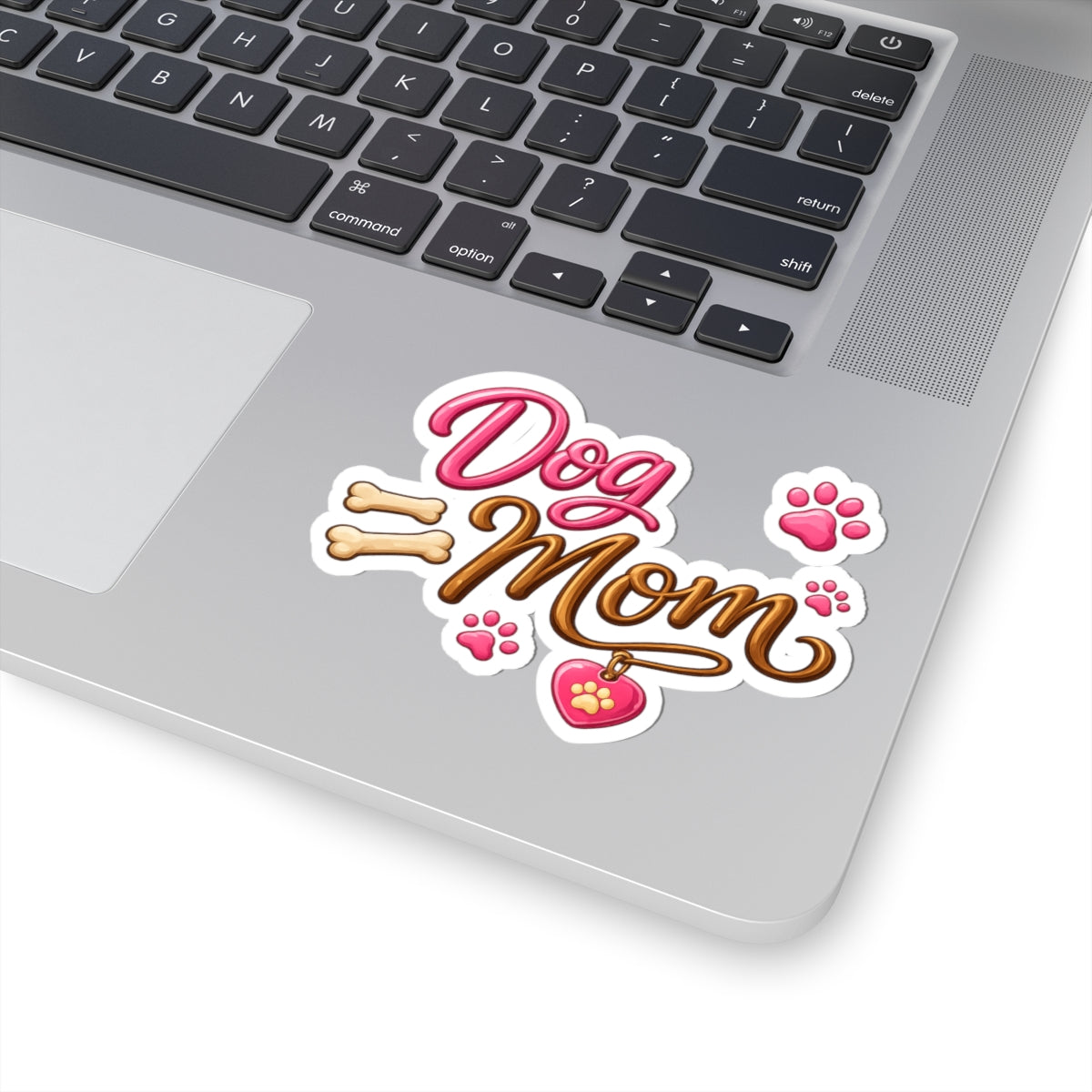 Dog Mom kiss-cut Sticker | paw prints, bones, heart tag