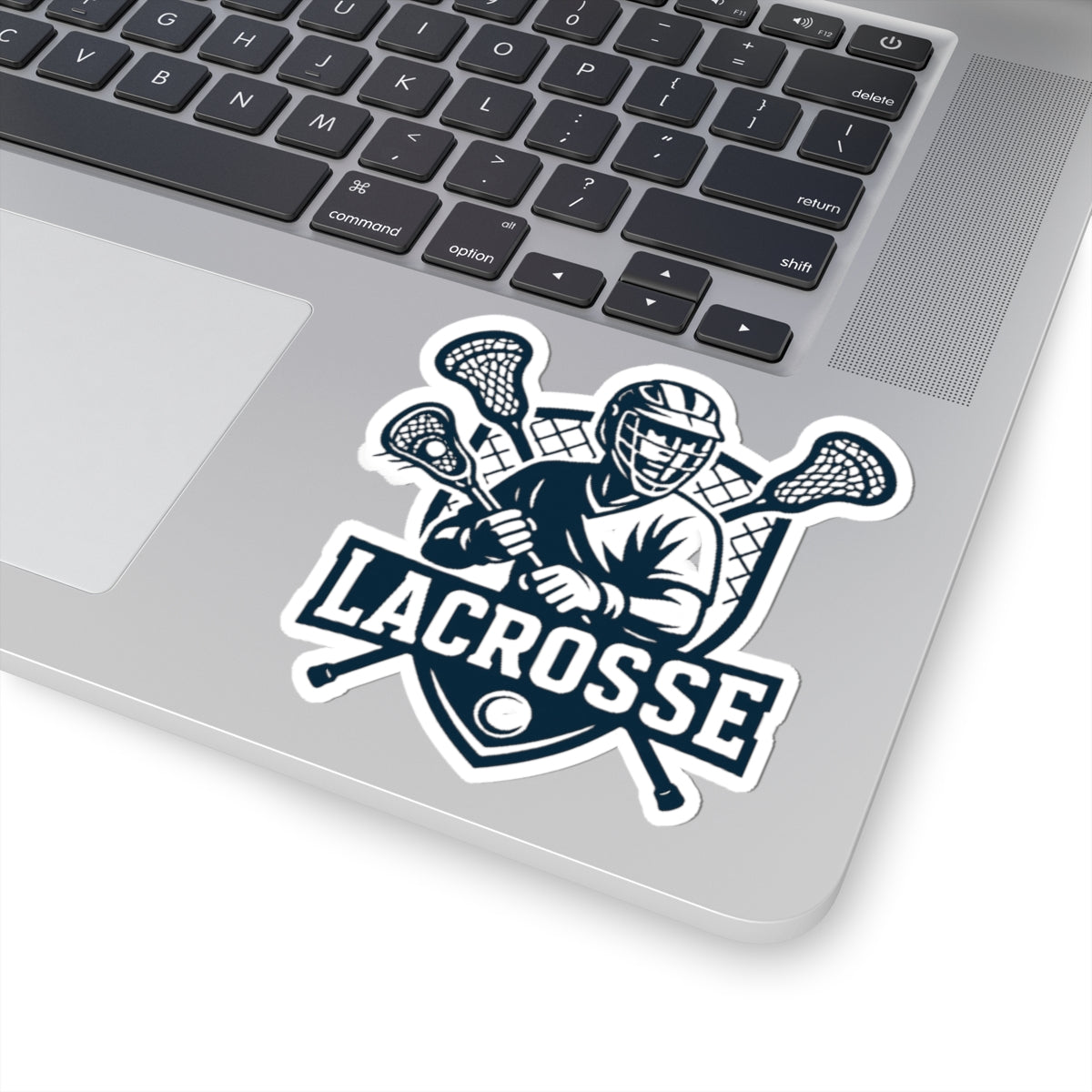 Lacrosse Player Crest Kiss-Cut Stickers | Lacrosse Helmet & Sticks Decal