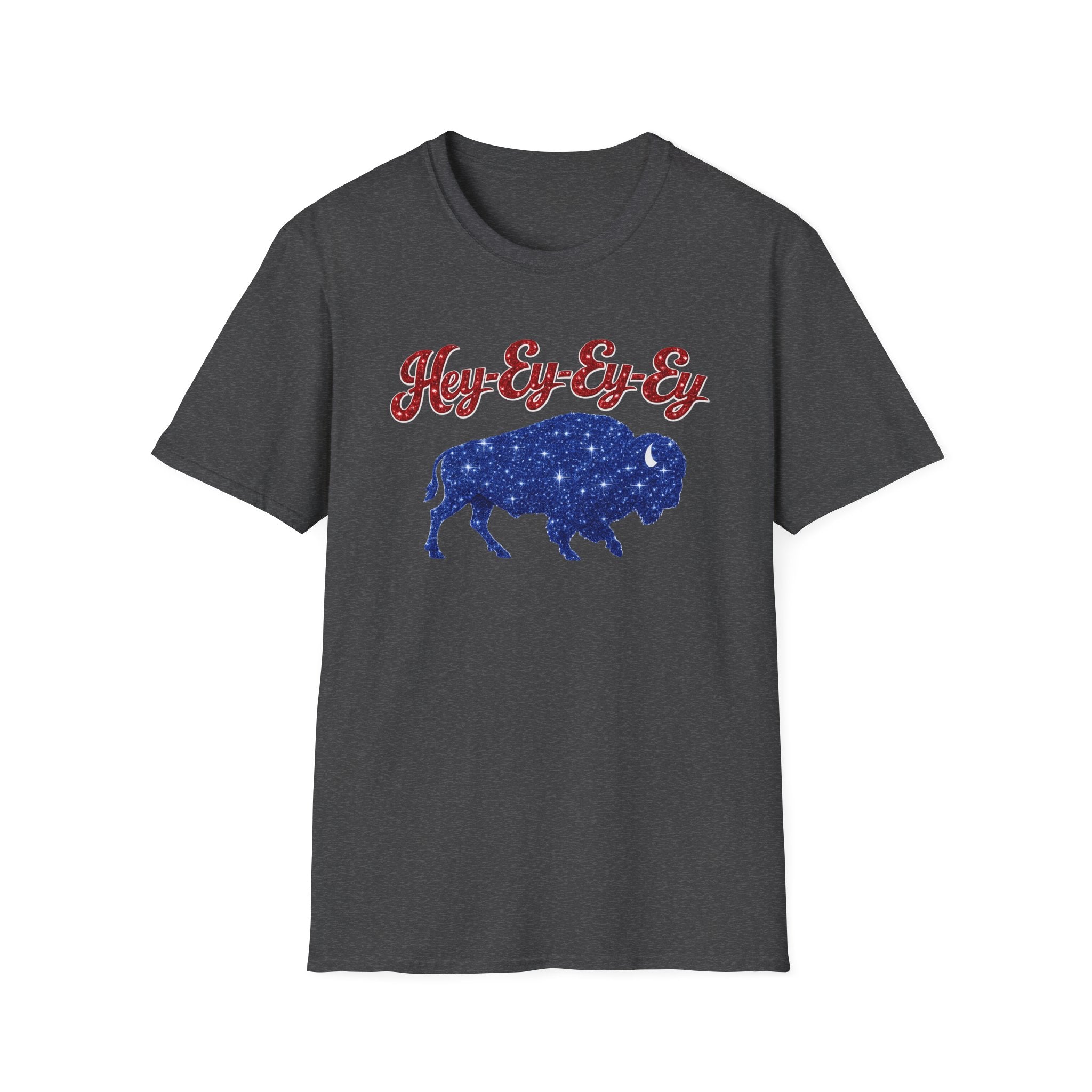 Hey Ey Ey Ey Buffalo T-Shirt | Blue Buffalo Silhouette, Retro Script