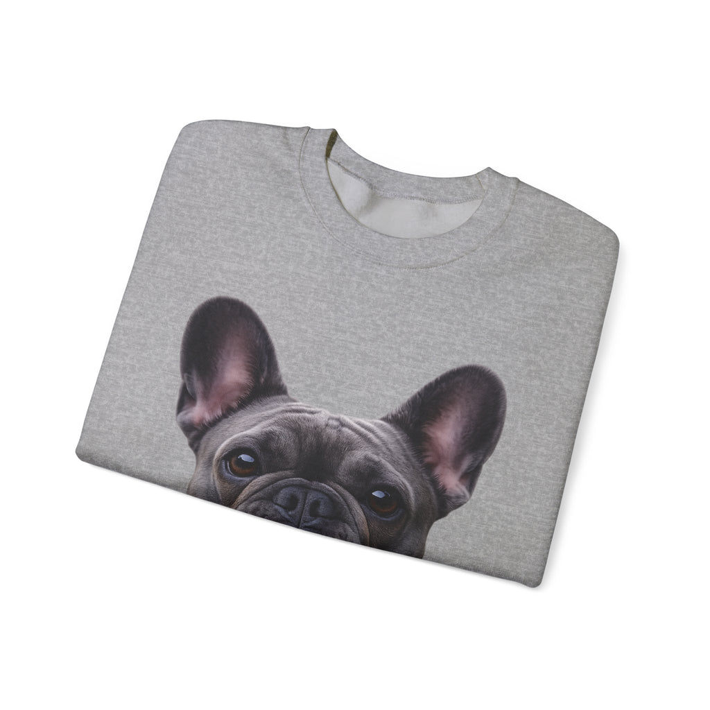 Black French Bulldog Face Sweatshirt | Frenchie Portrait Crewneck