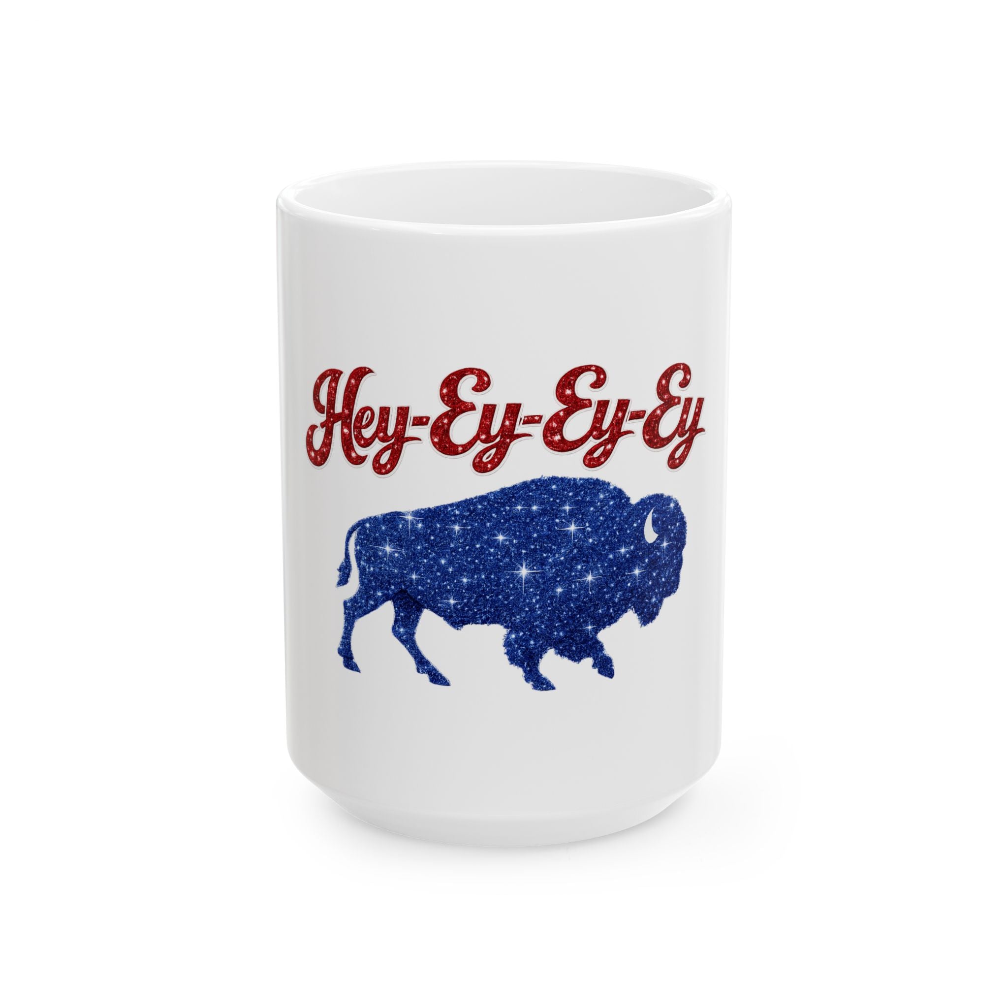 Hey-Ey-Ey-Ey Buffalo Design Mug | Starry Blue Bison Ceramic Mug