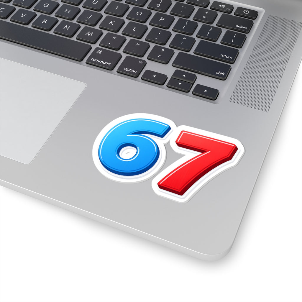 67 Humor Sticker | Kiss-Cut Number Decal