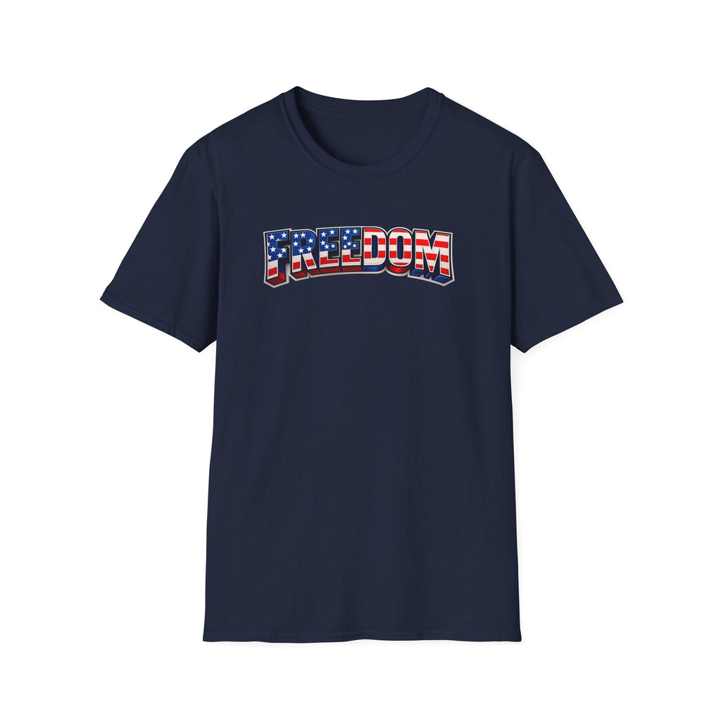 Freedom Flag T-Shirt — Patriotic USA Stars & Stripes Tee for 4th of July