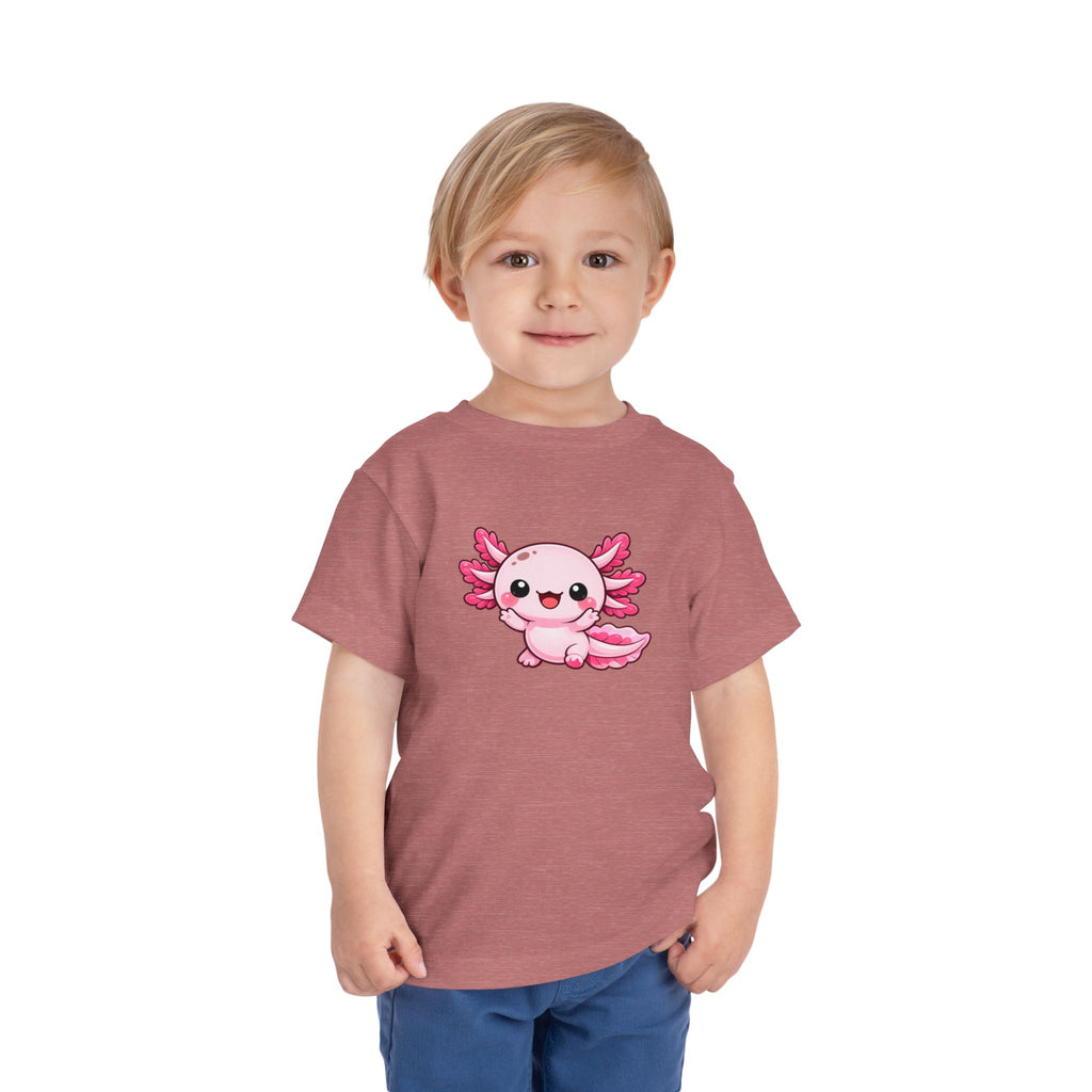 Pink Axolotl Illustration Toddler Tee | Cute Amphibian Shirt