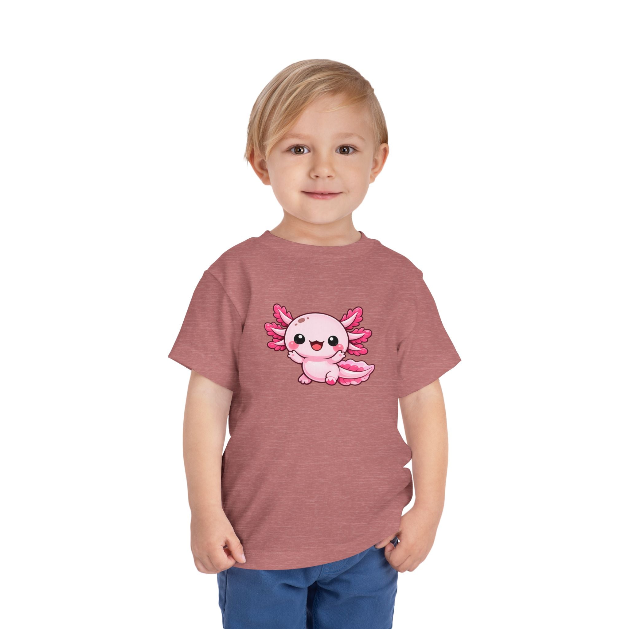 Pink Axolotl Illustration Toddler Tee | Cute Amphibian Shirt