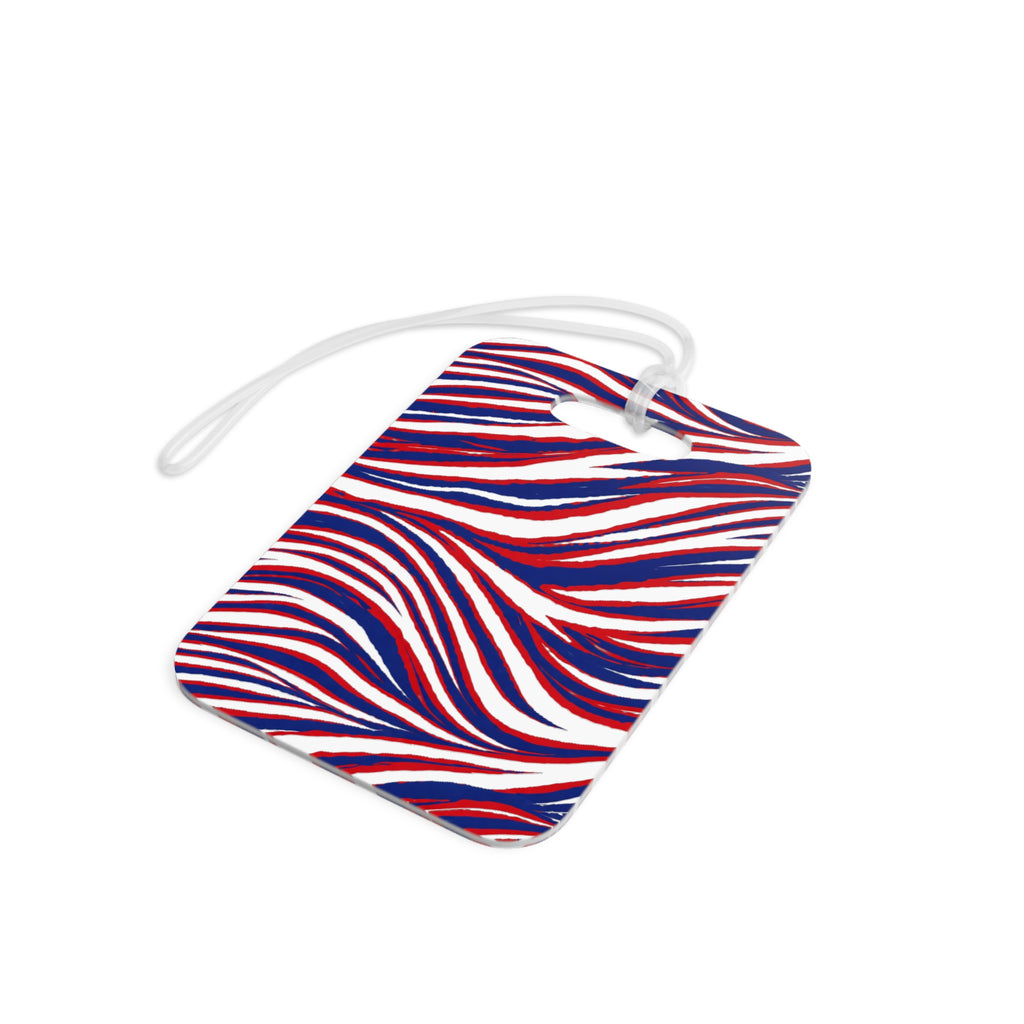 Buffalo Red White Blue Pattern Luggage Tag | Stripe