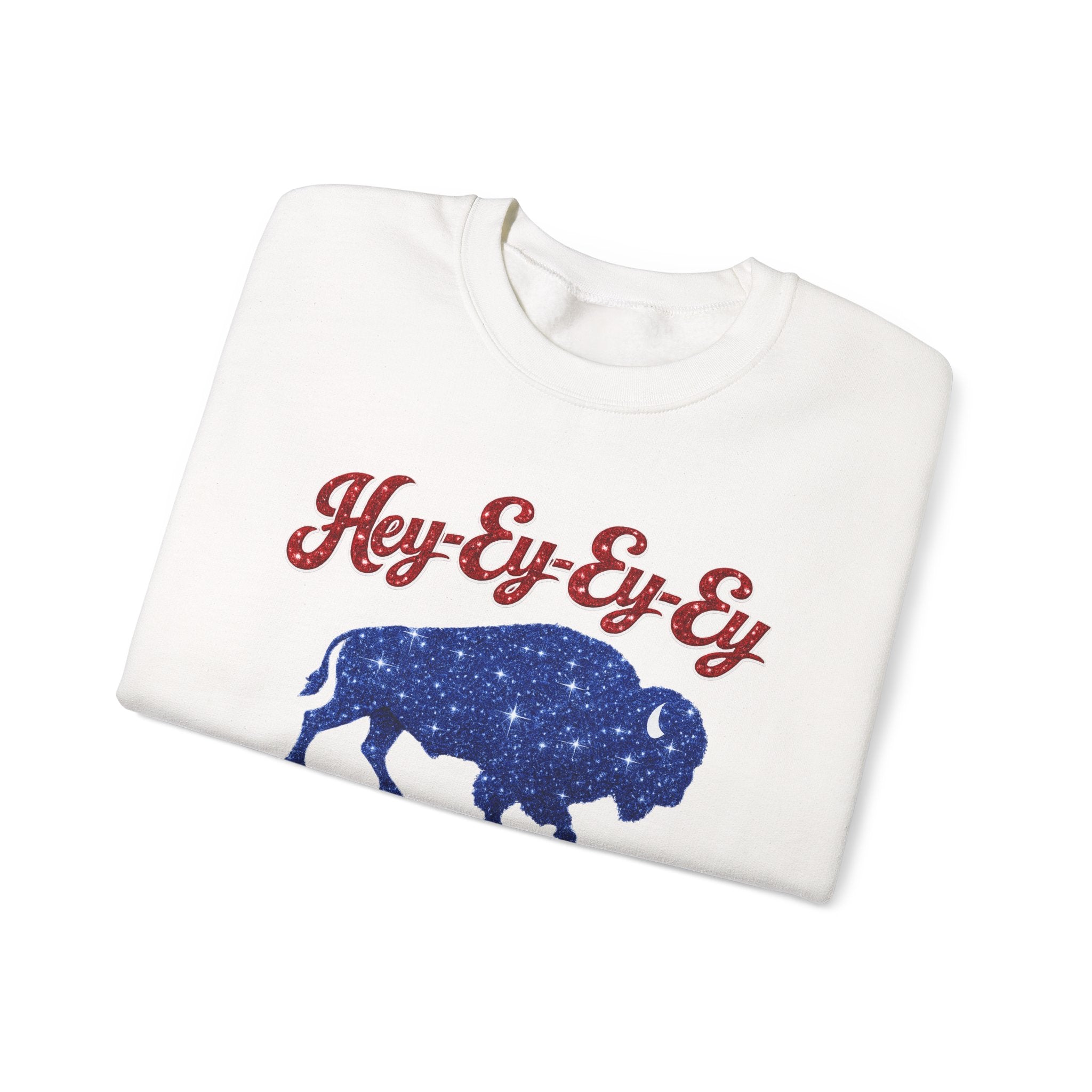 Hey-Ey-Ey Buffalo crewneck sweatshirt | Starry silhouette, rustic buffalo