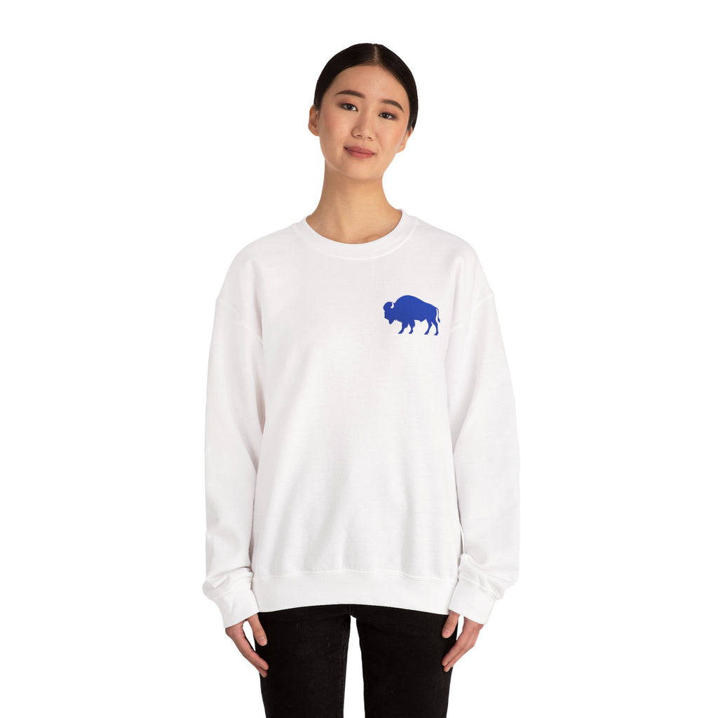 Where Else Would You Rather Be Than Right Here Right Now Crewneck Sweatshirt | Buffalo Chest Logo