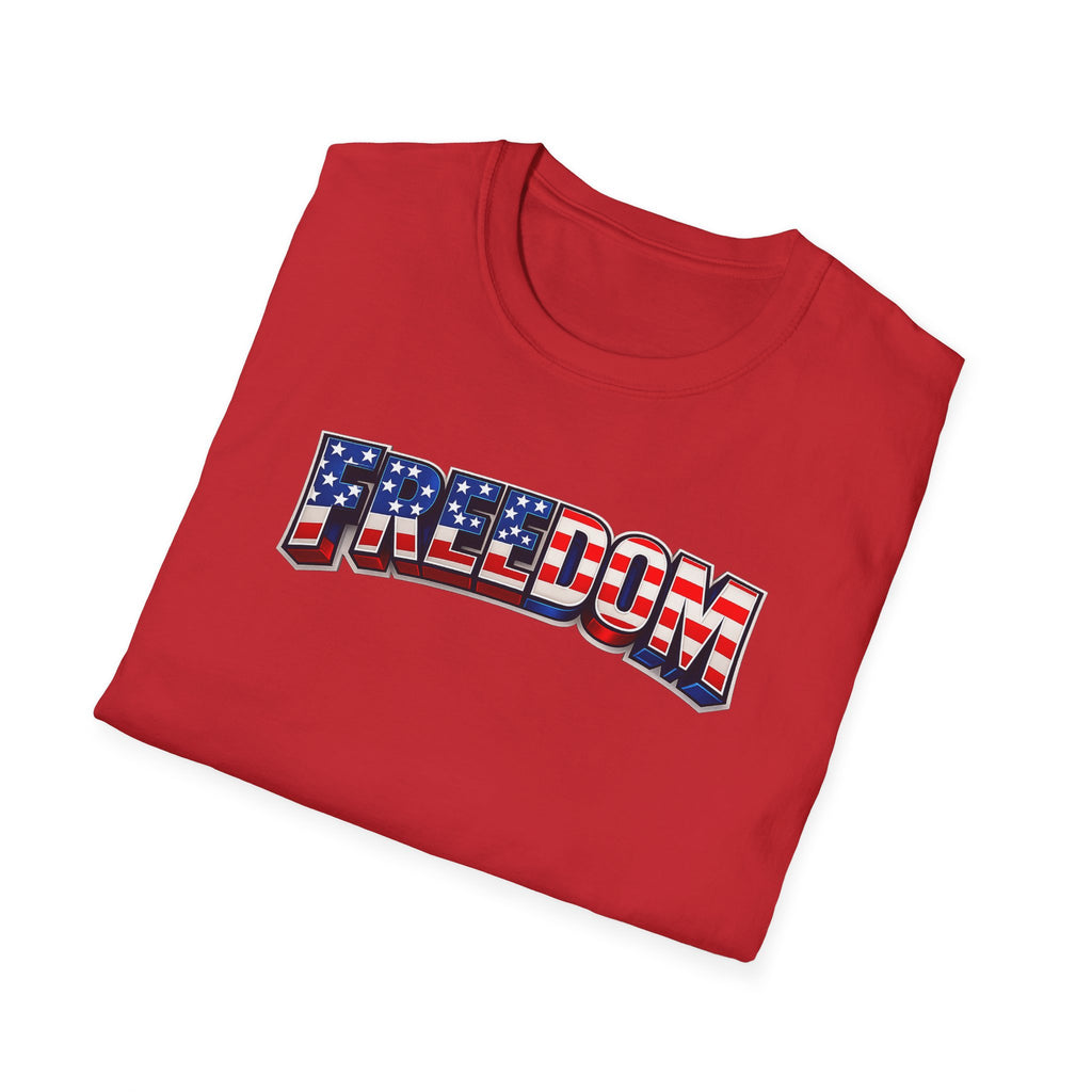 Freedom Flag T-Shirt — Patriotic USA Stars & Stripes Tee for 4th of July