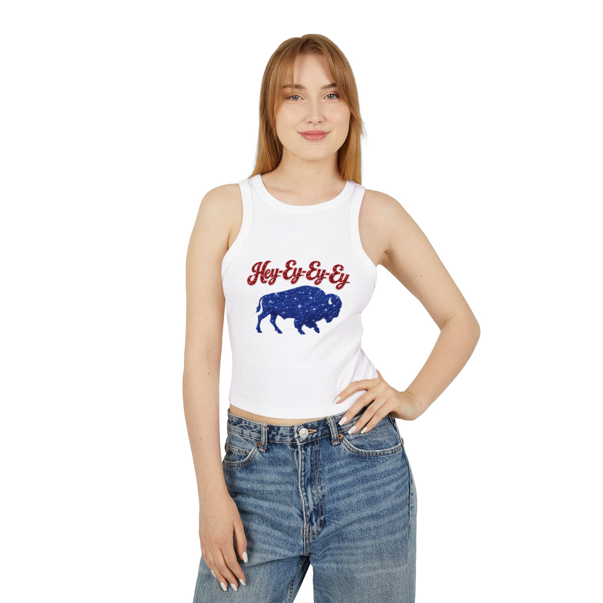 Hey-Ey-Ey Eyed Buffalo tank top | Buffalo silhouette galaxy print
