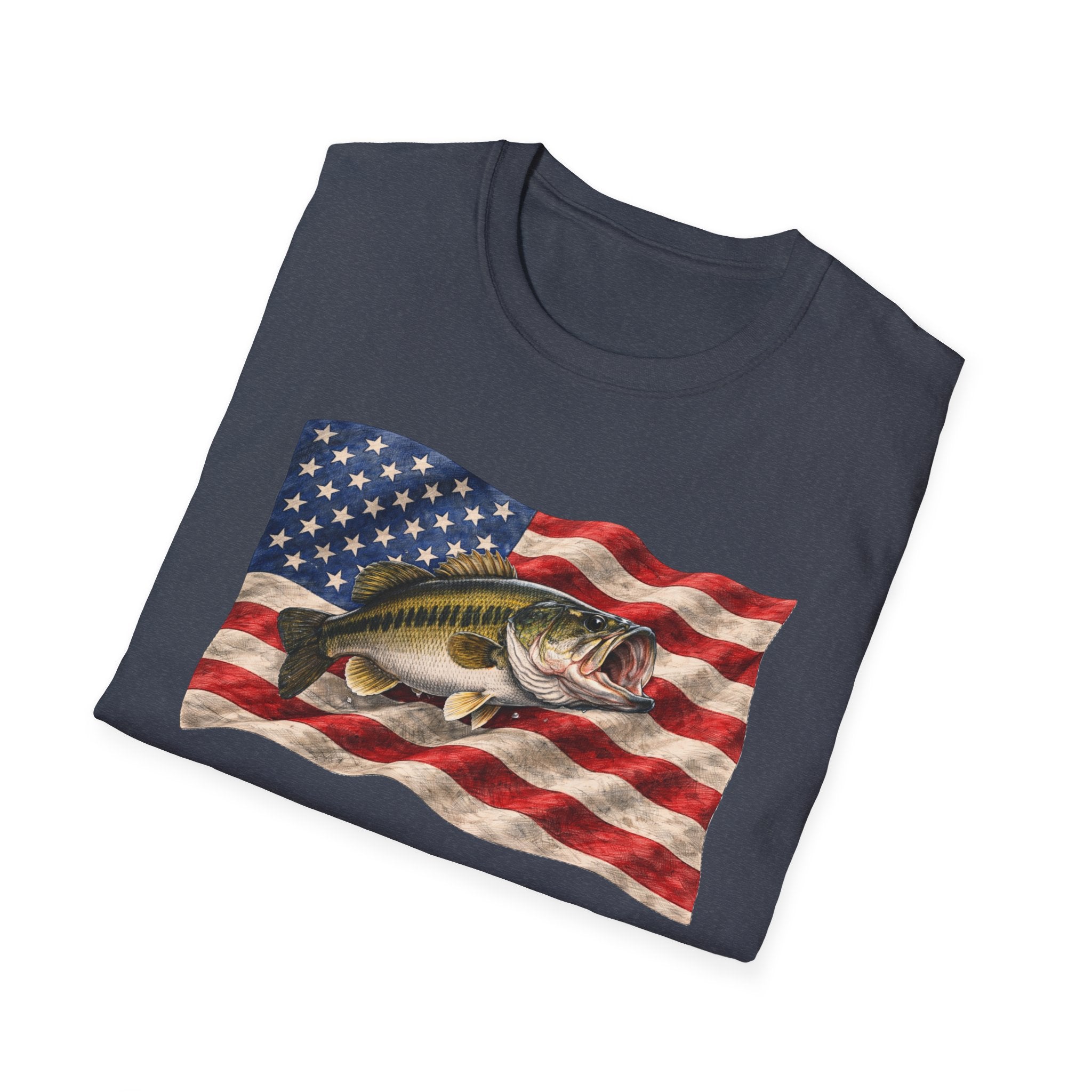 Bass American Flag Unisex Softstyle T-Shirt