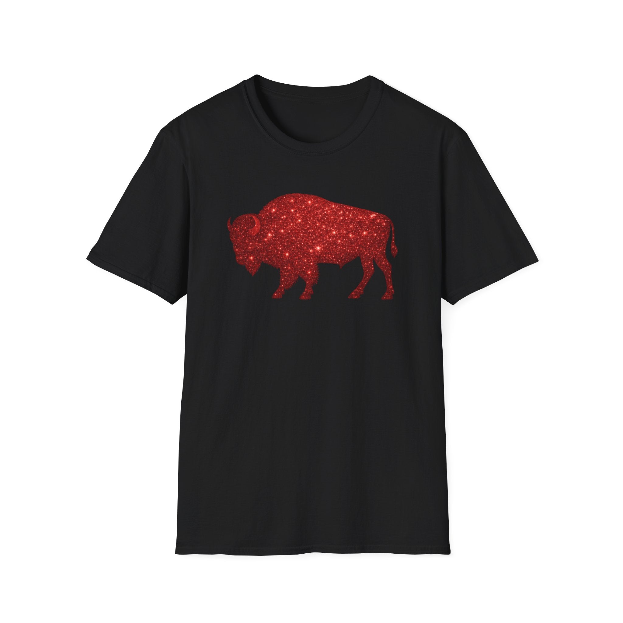 Red Buffalo Silhouette T-Shirt | Sparkle Star Pattern