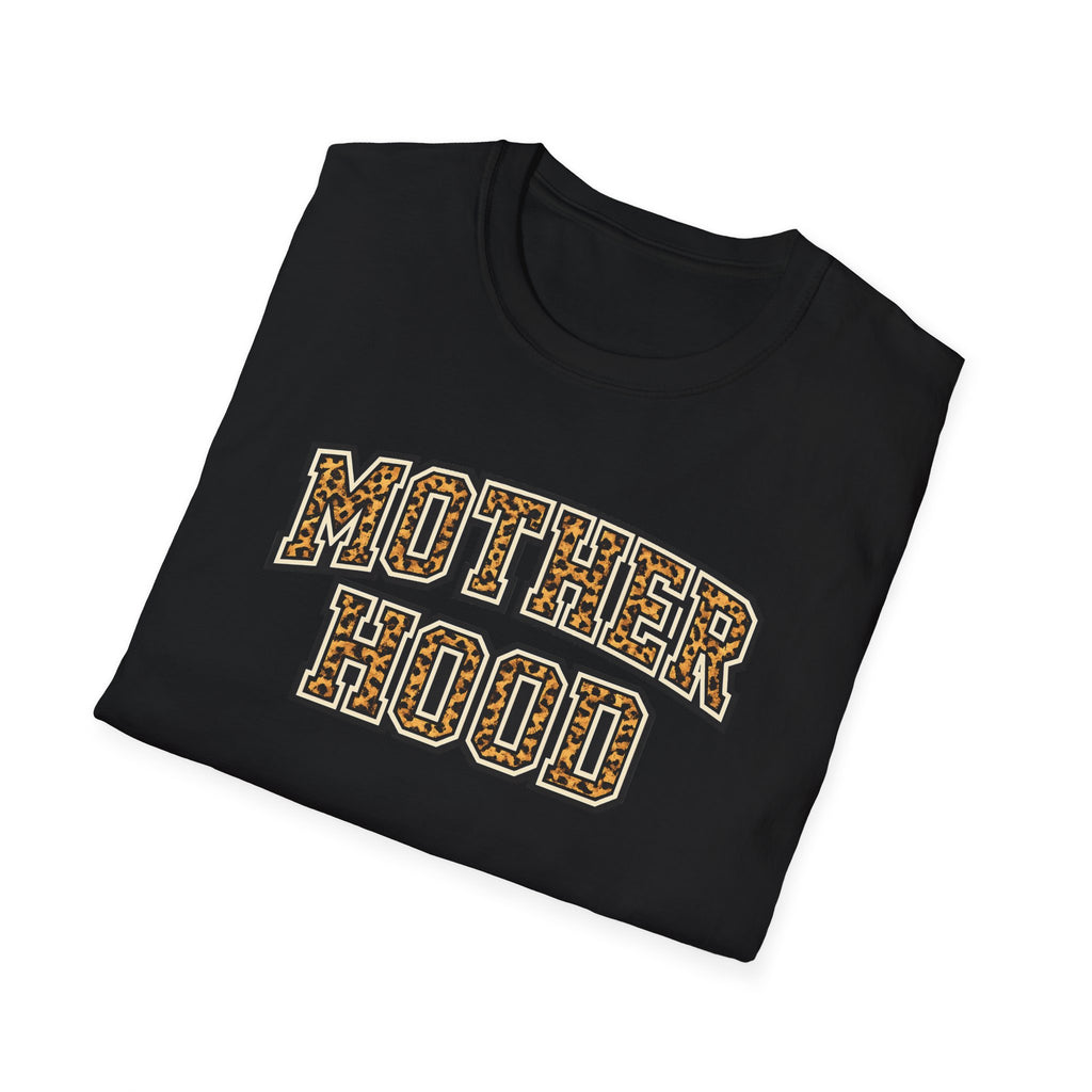 Motherhood T-Shirt — Leopard Print Varsity Style Mom Tee