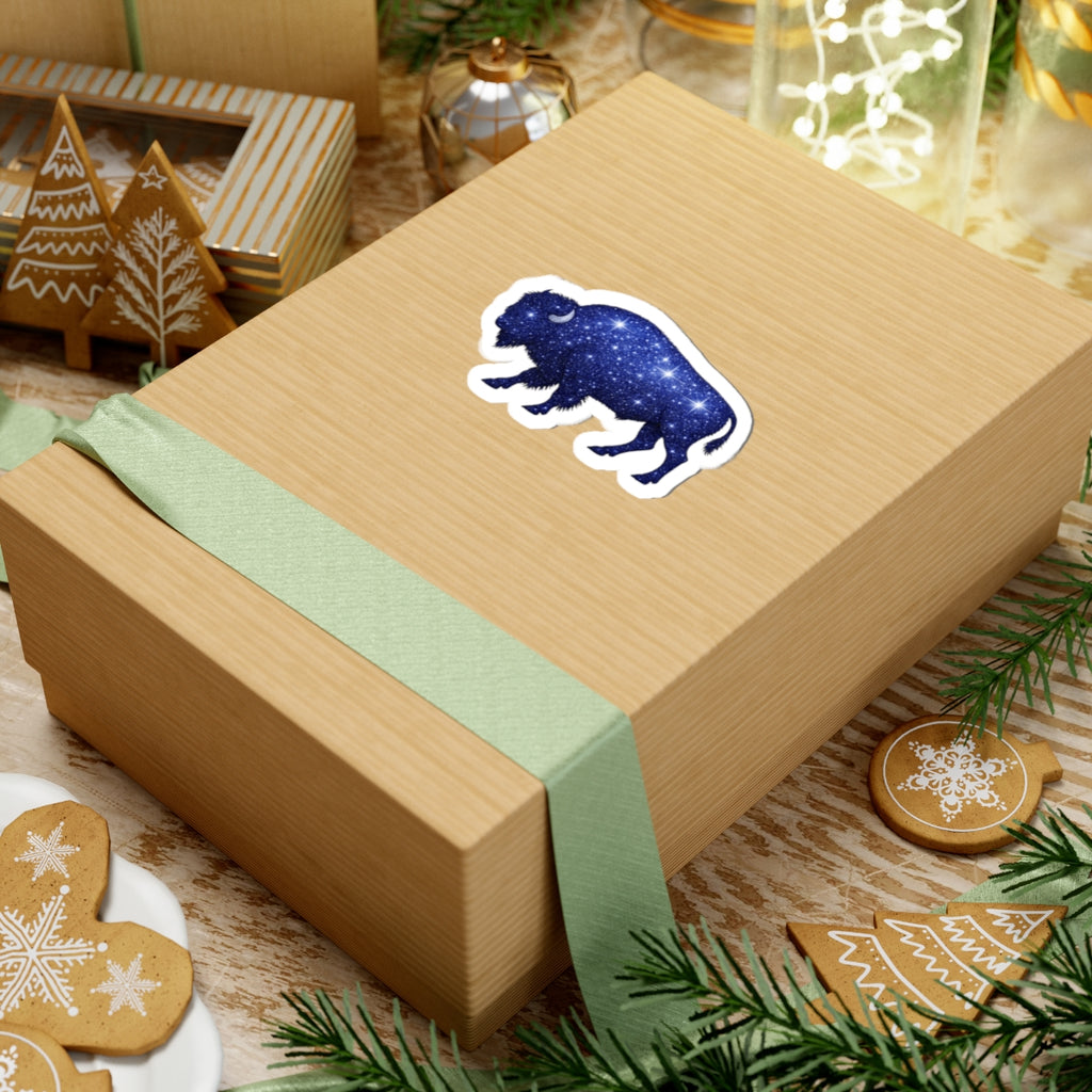 Starry Buffalo Sticker | Galaxy Bison Kiss-Cut Sticker