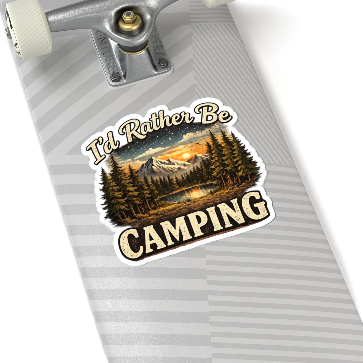 I'd Rather Be Camping Sticker | Outdoor Mountain Lake Kiss-Cut Sticker