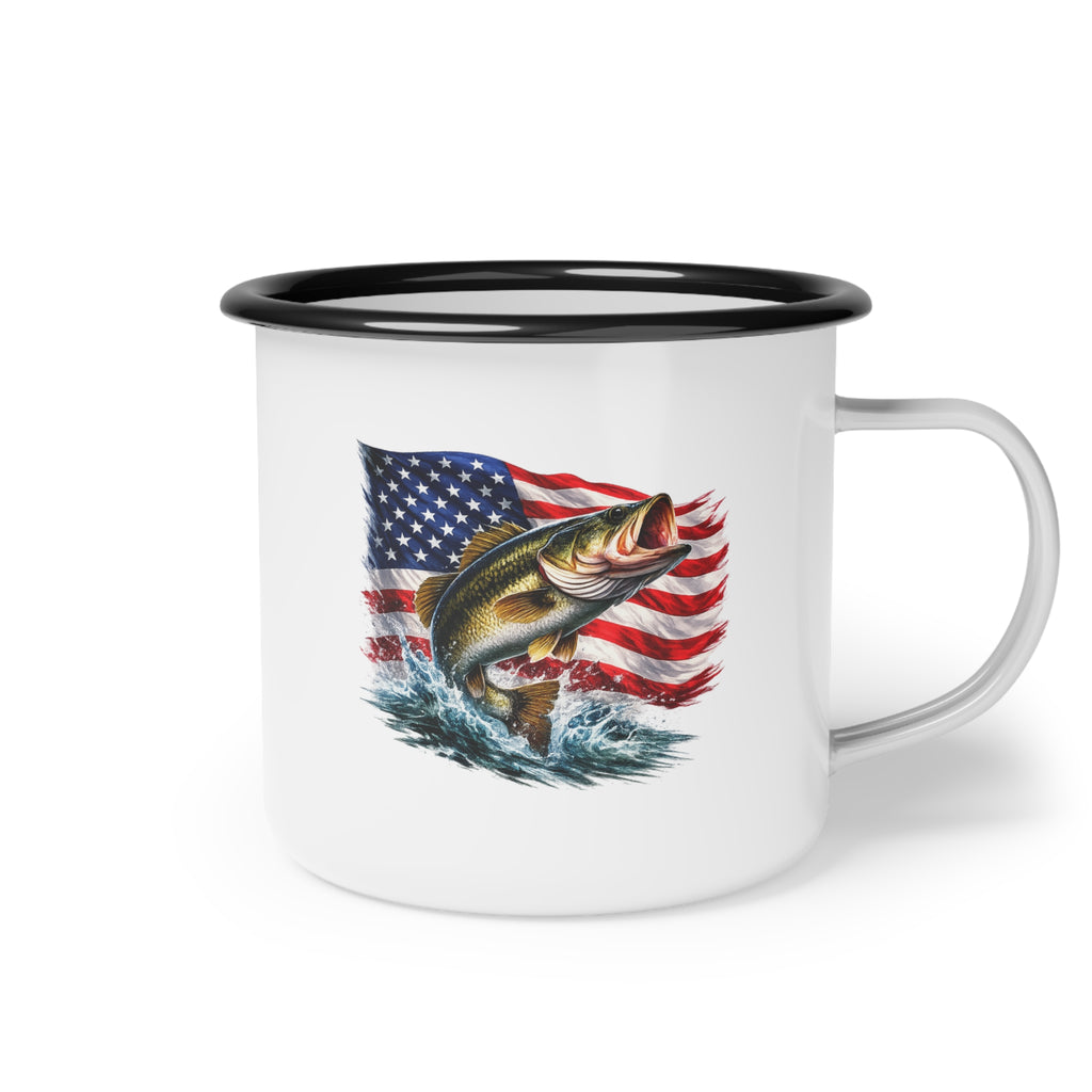American Flag Camper Enamel Camp Cup – Patriotic Outdoor Coffee Mug