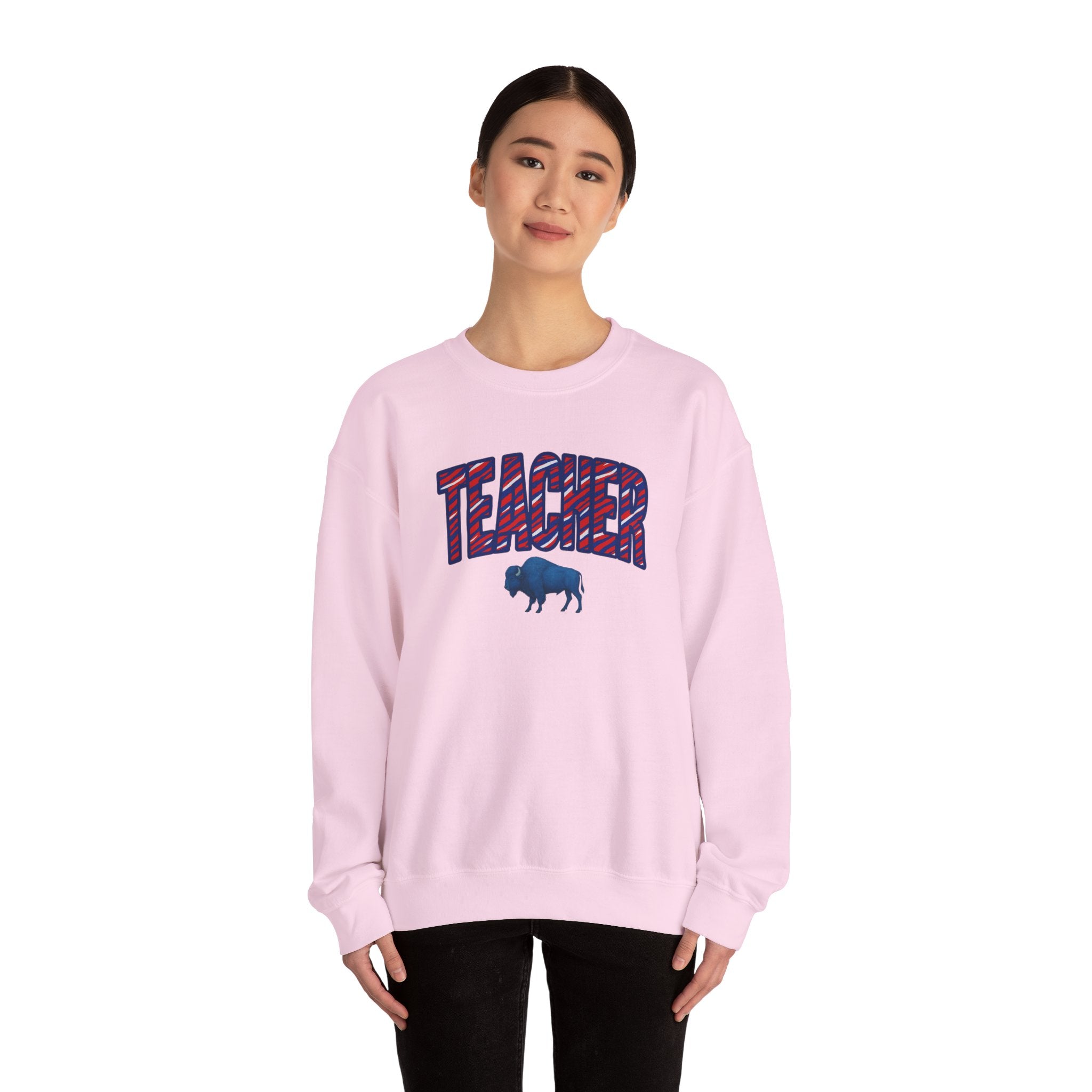 Teacher buffalo plaid arch Sweatshirt | Teacher crewneck