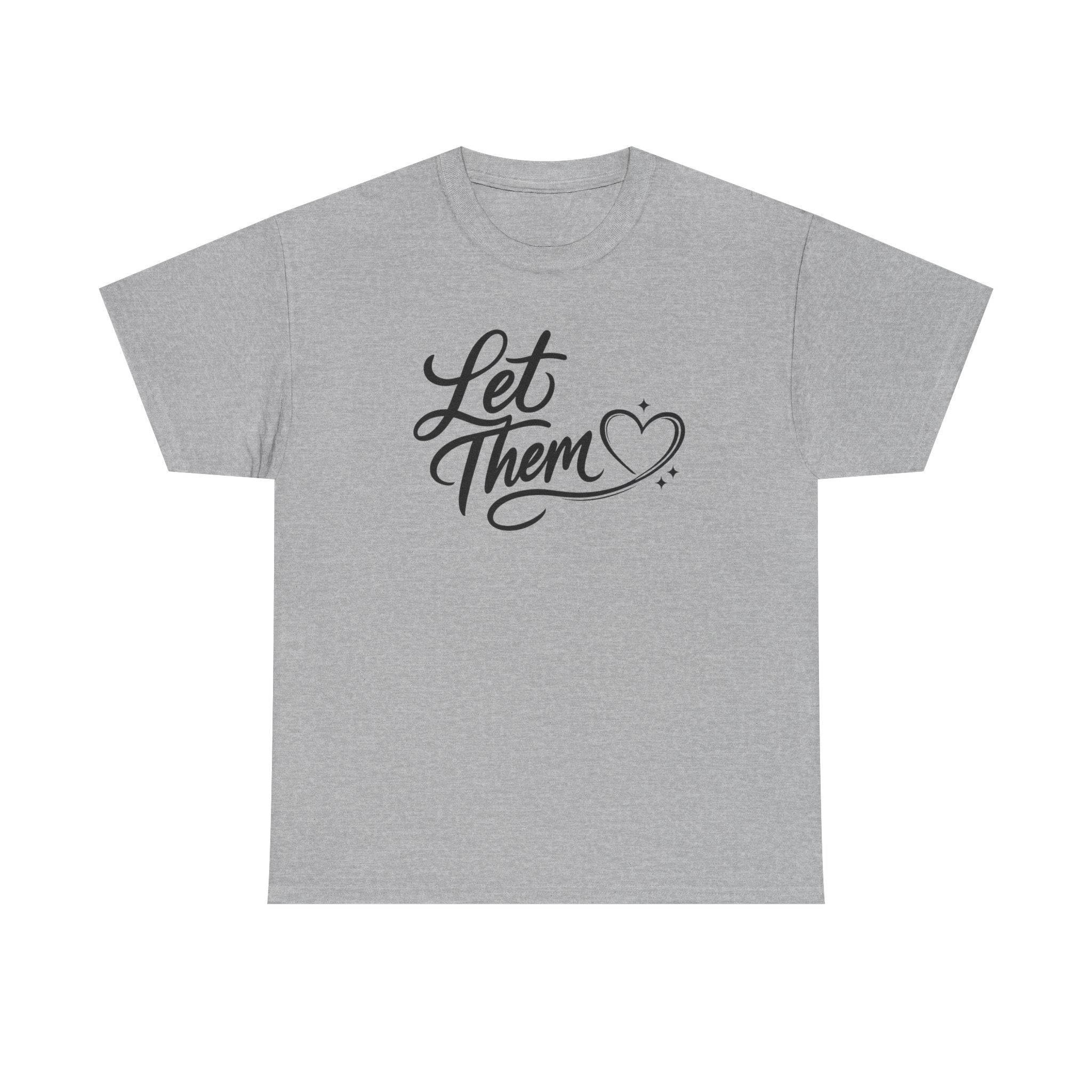 Let Them Script Heart T-Shirt | Handlettered Typography, Minimal Tee