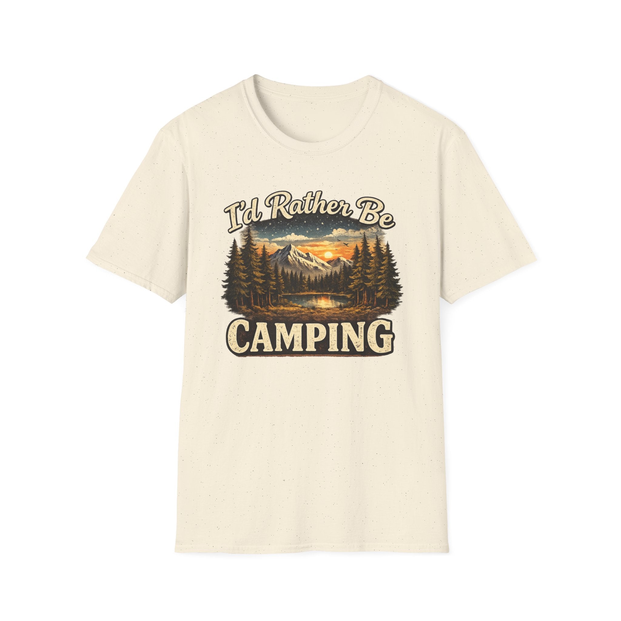 I'd Rather Be Camping T-Shirt | Mountain Forest Sunset Camping Shirt