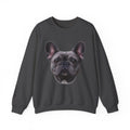 Black French Bulldog Face Sweatshirt | Frenchie Portrait Crewneck
