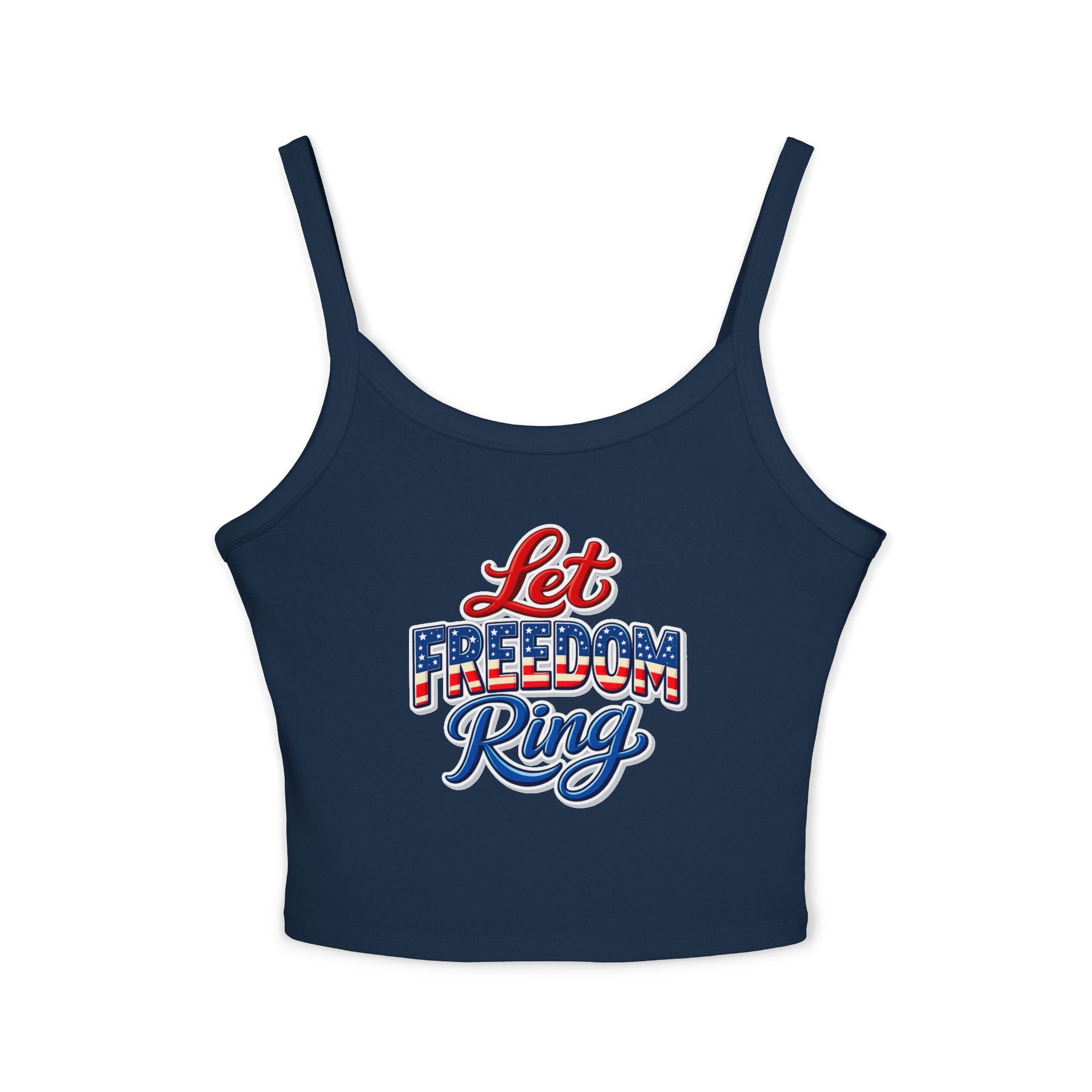 Let Freedom Ring Tank Top | American Flag Script Patriotic July 4th