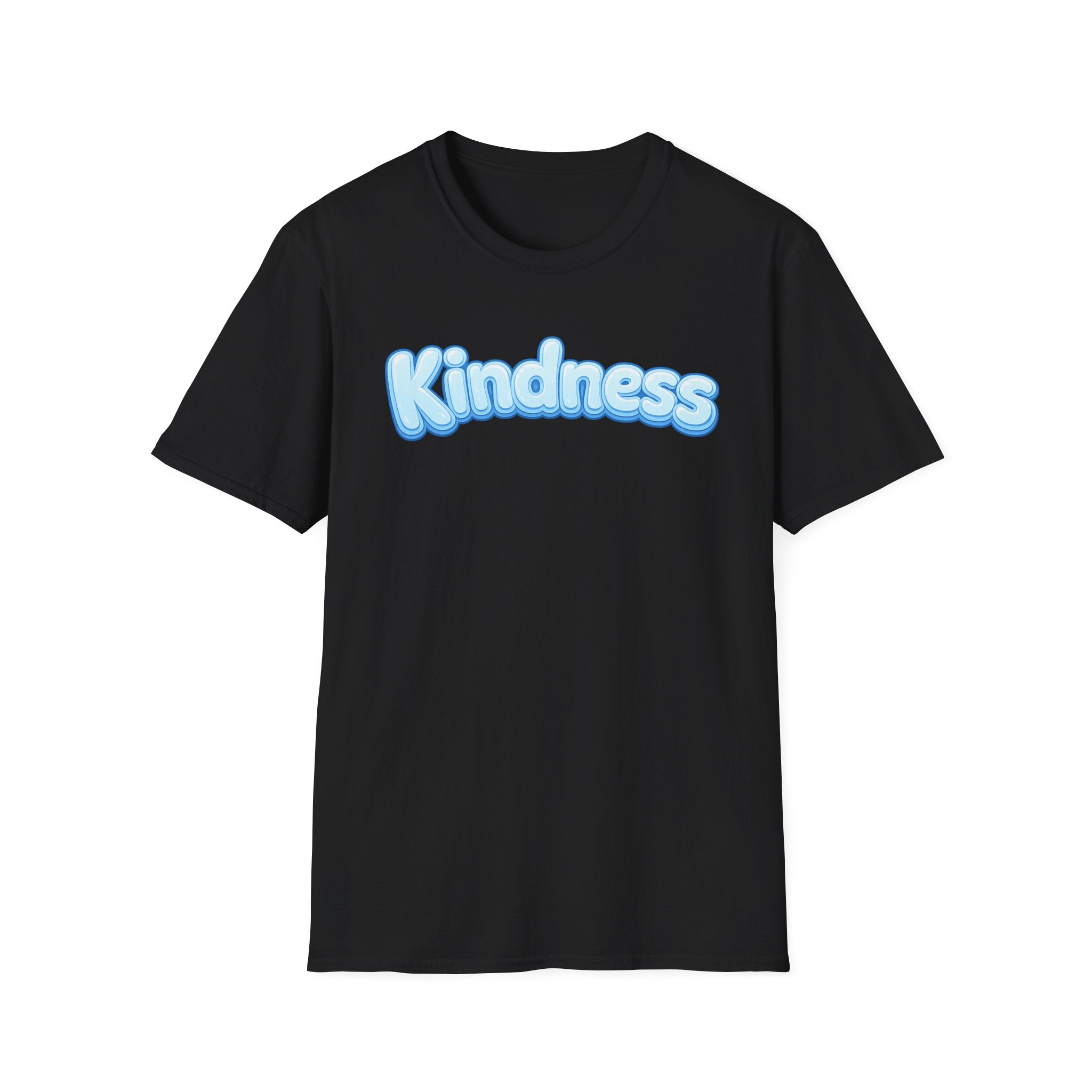 Kindness bubble text T-Shirt | Positive message, pastel blue lettering