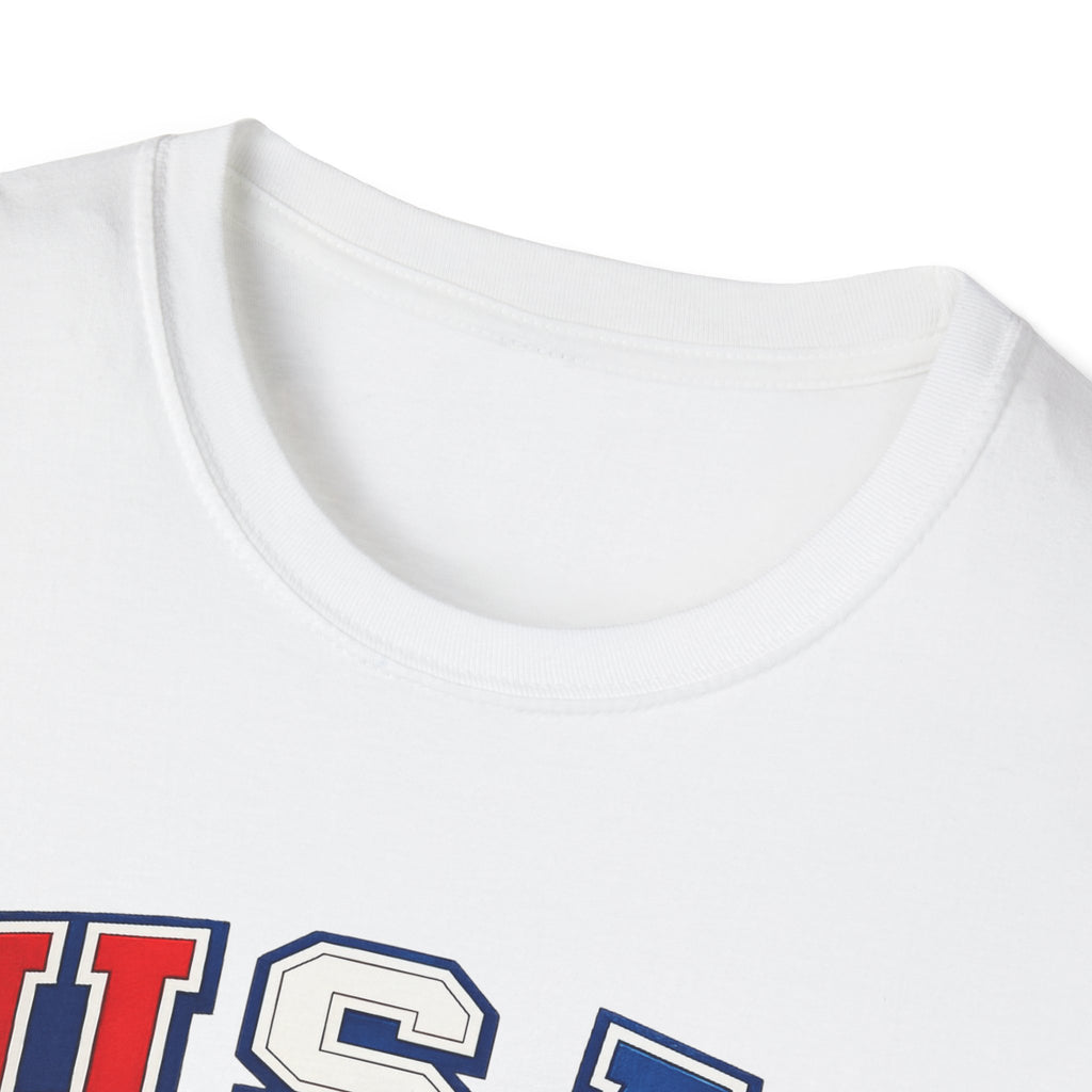 USA Gold Hockey 2K8 T-Shirt — American Flag Hockey Helmet Graphic Tee