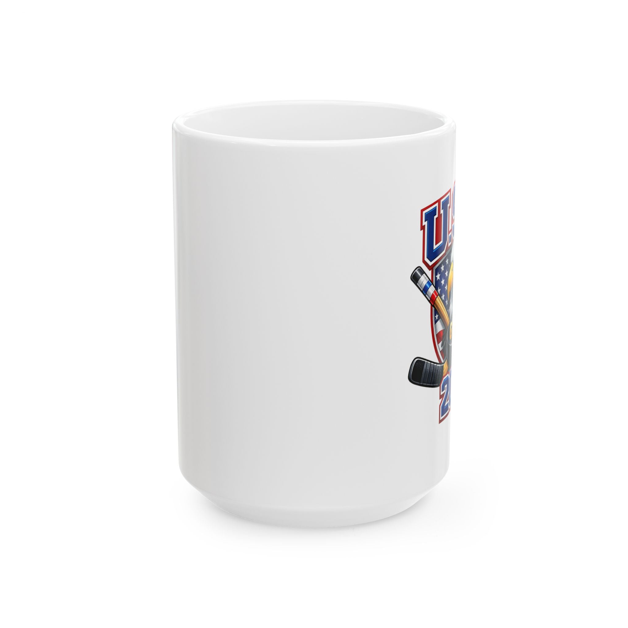 USA Hockey Ceramic Mug — Patriotic Ice Hockey Coffee Cup (11oz, 15oz)