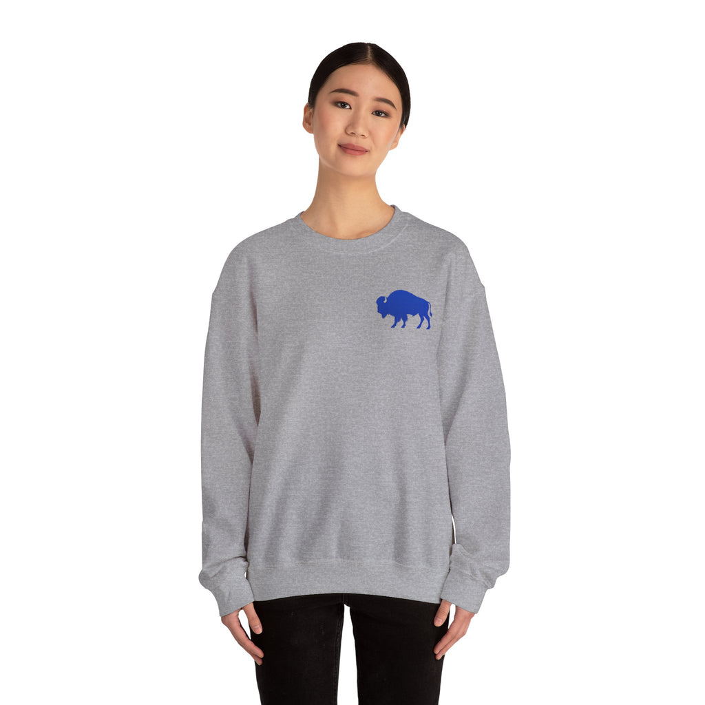 Where Else Would You Rather Be Than Right Here Right Now Crewneck Sweatshirt | Buffalo Chest Logo
