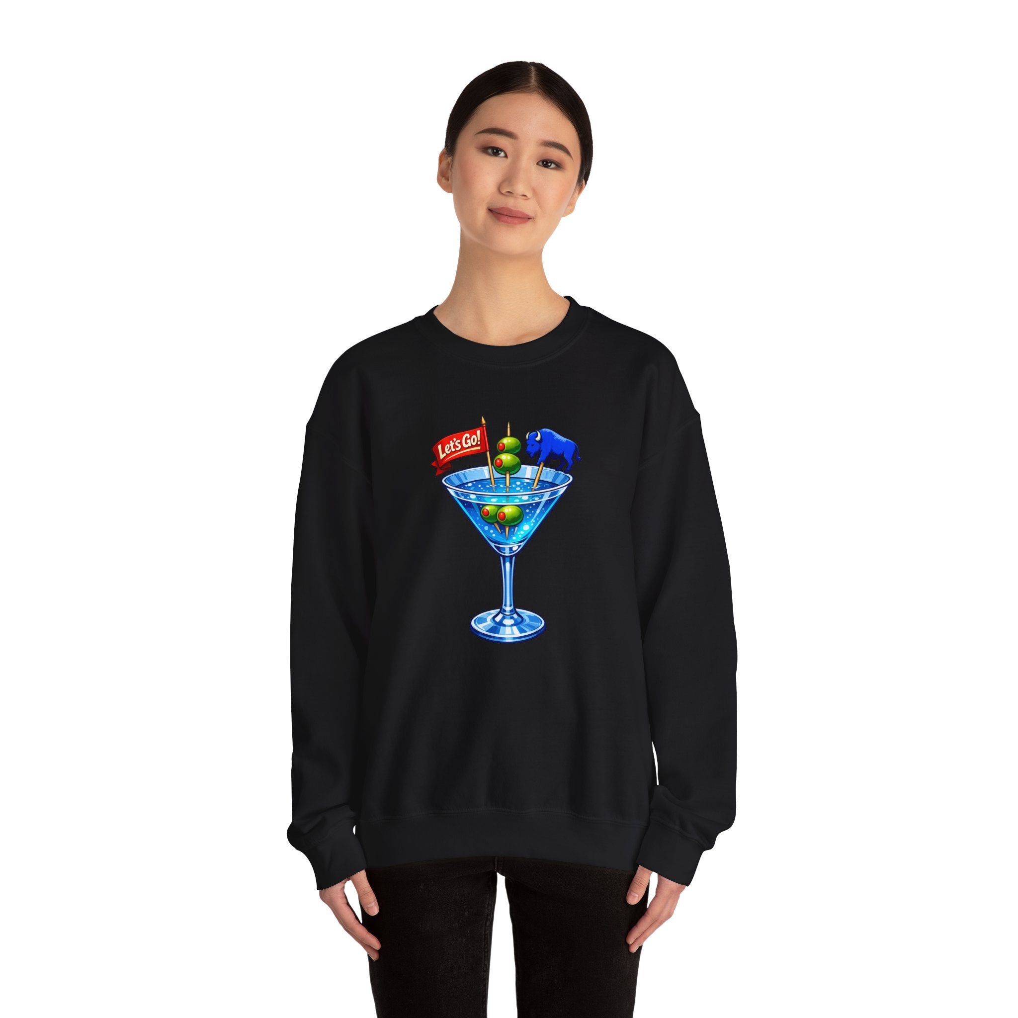 Blue Buffalo Martini Illustration Sweatshirt | Cocktail Graphic Crewneck
