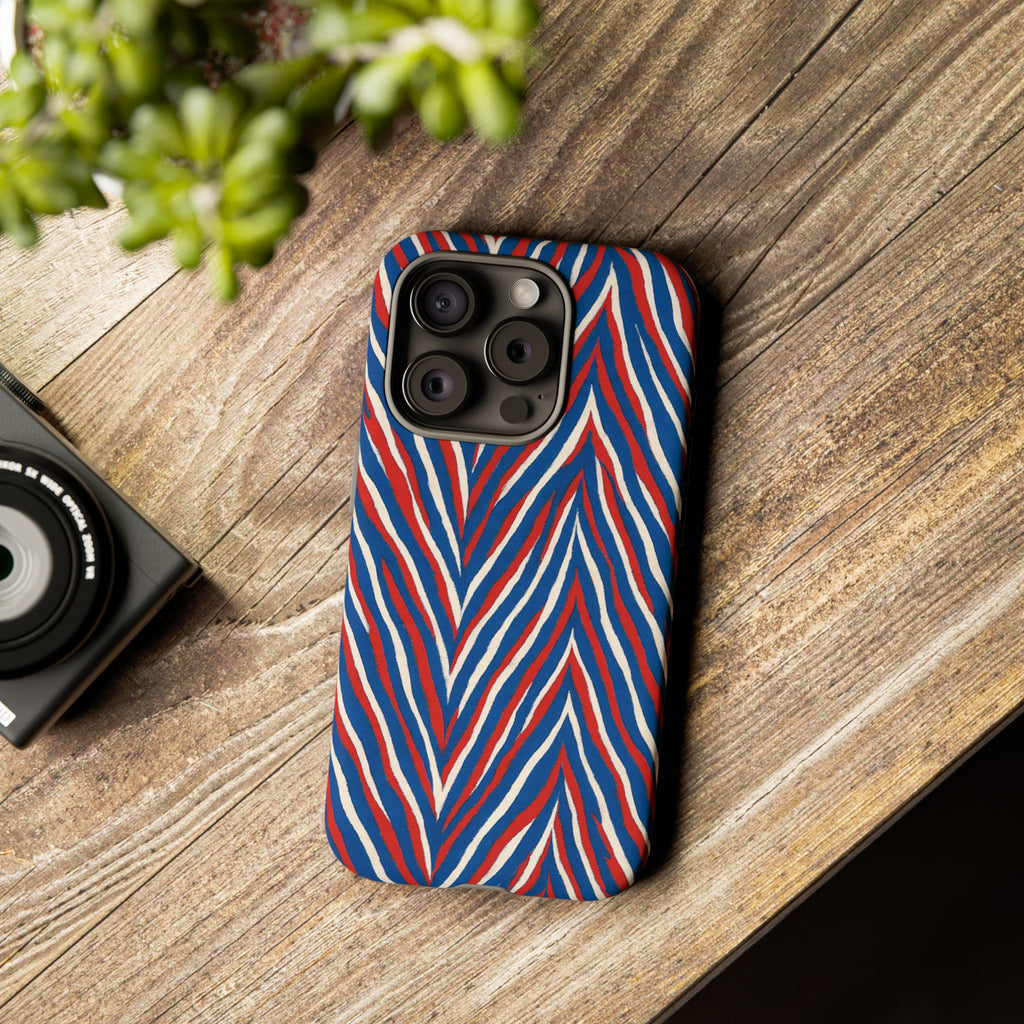 Red White Blue Zebra Stripe Tough Case | Patriotic Phone Cover