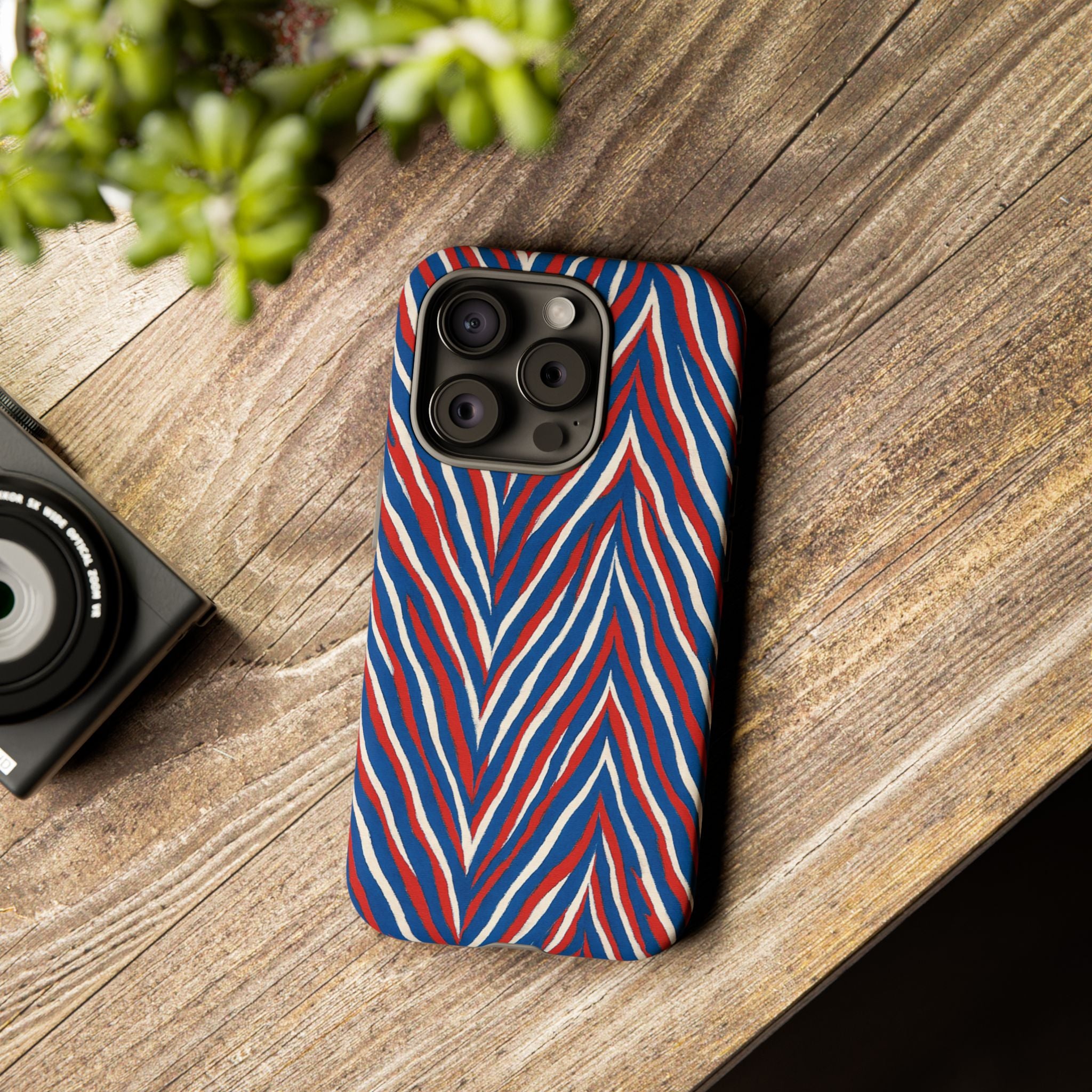 Red White Blue Zebra Stripe Tough Case | Patriotic Phone Cover