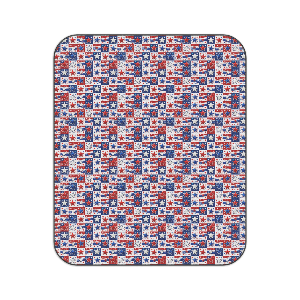 Patriotic Stars & Stripes Picnic Blanket — Red White Blue Outdoor Throw